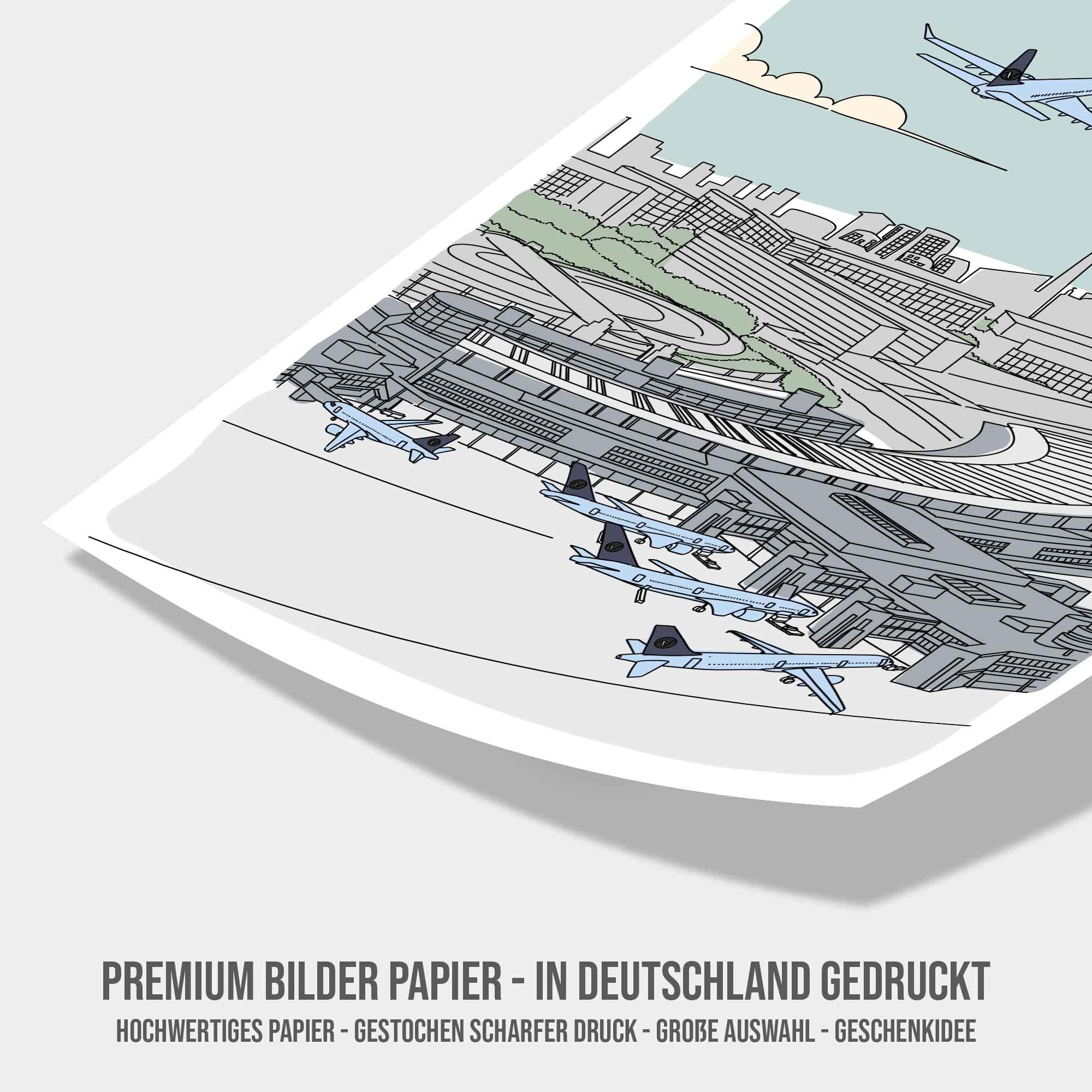 Flughafen Illustration - Düsseldorf
