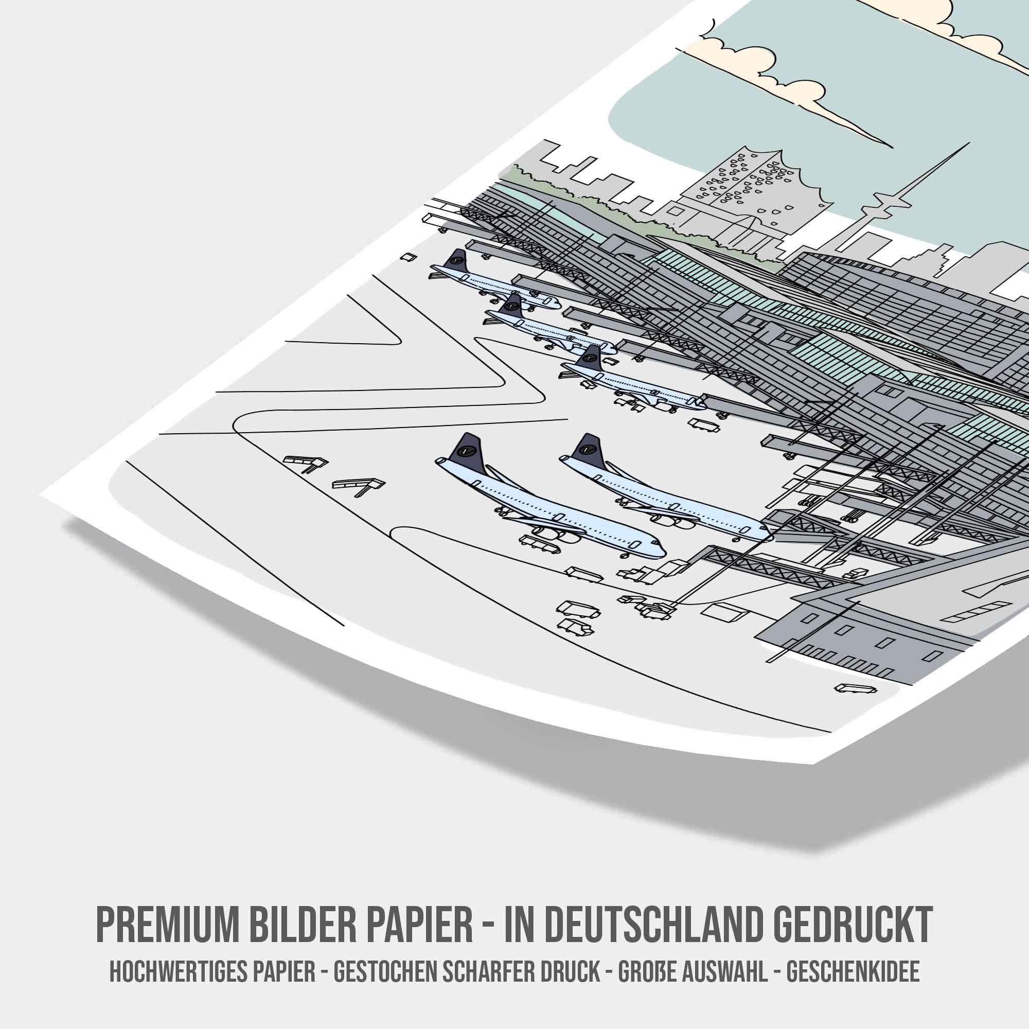 Flughafen Illustration - Hamburg