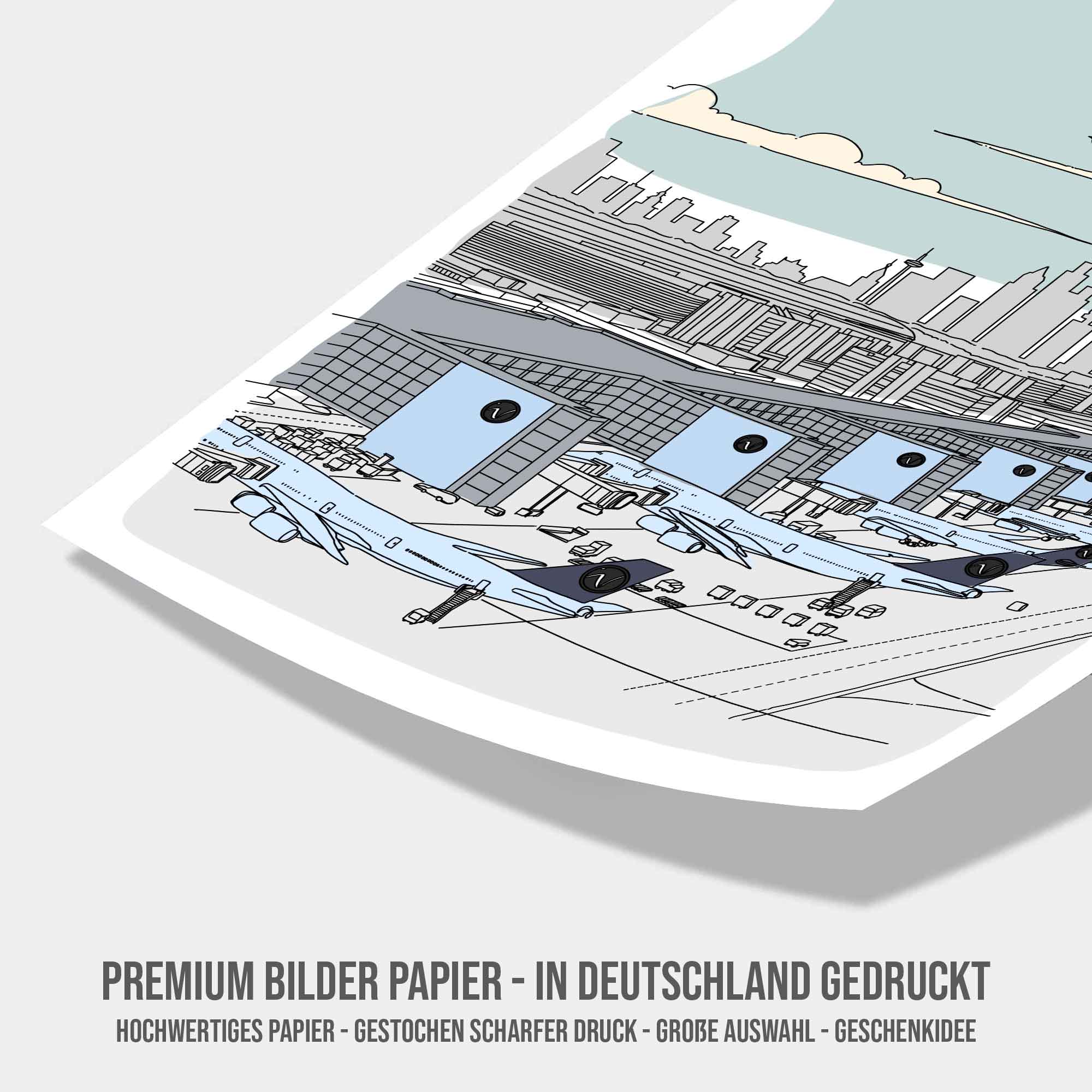 Flughafen Illustration - Frankfurt