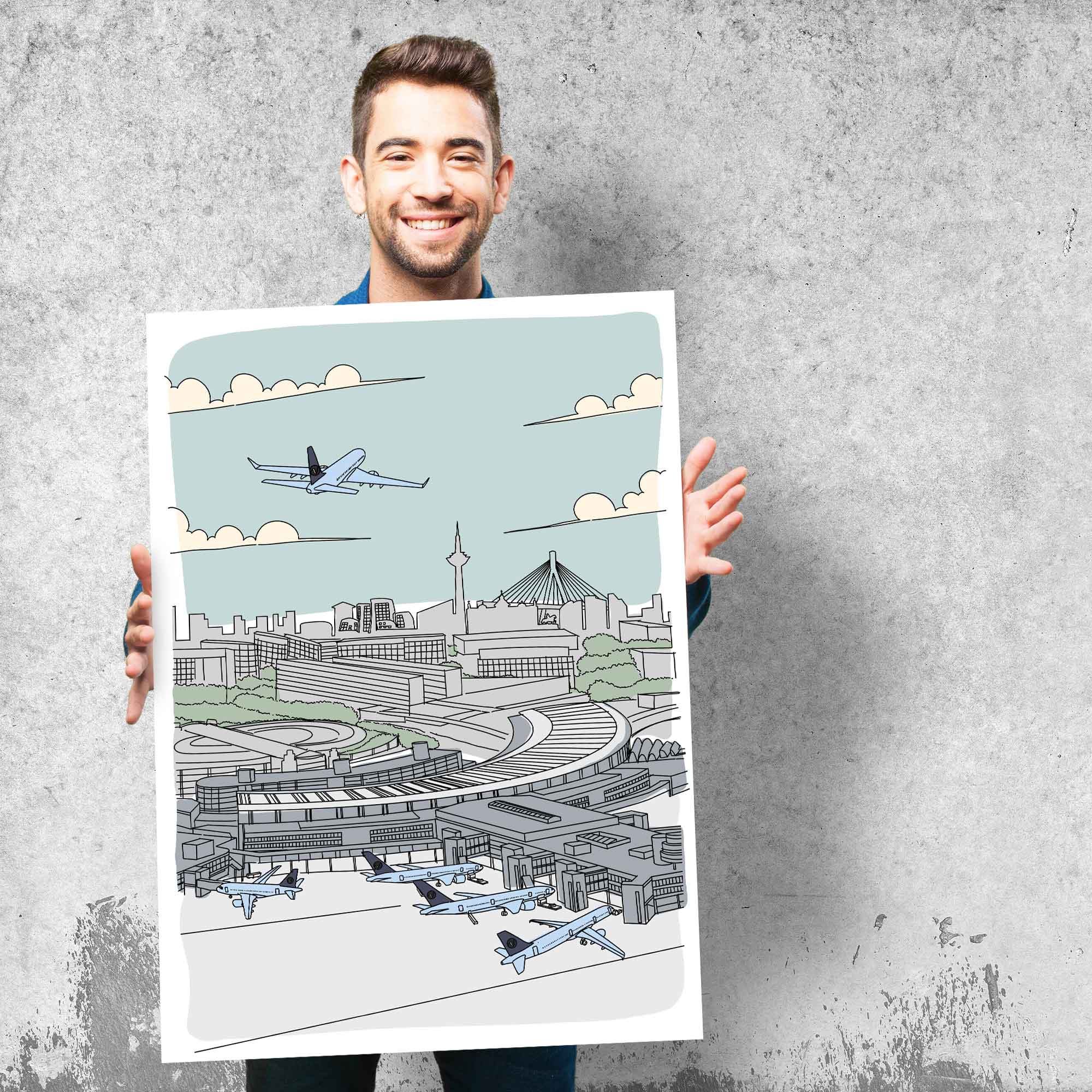 Flughafen Illustration - Düsseldorf