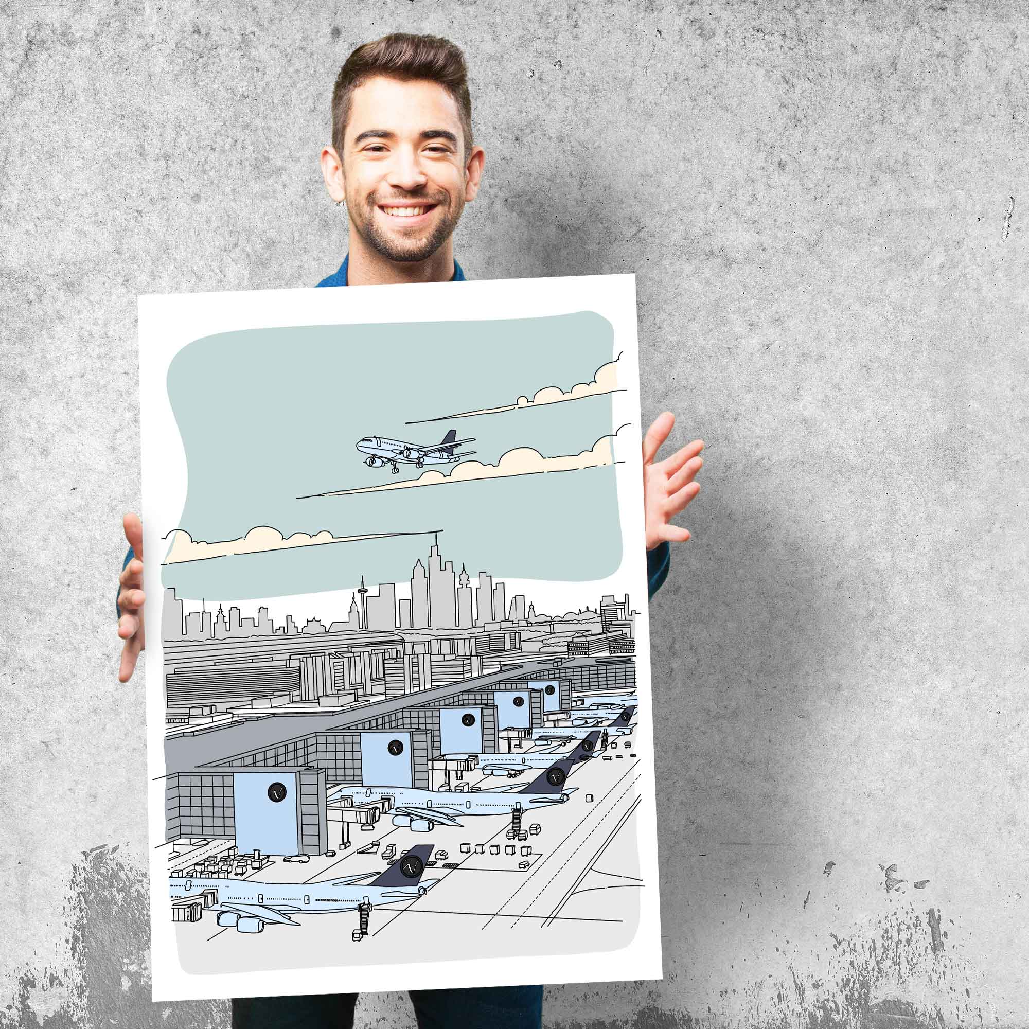 Flughafen Illustration - Frankfurt