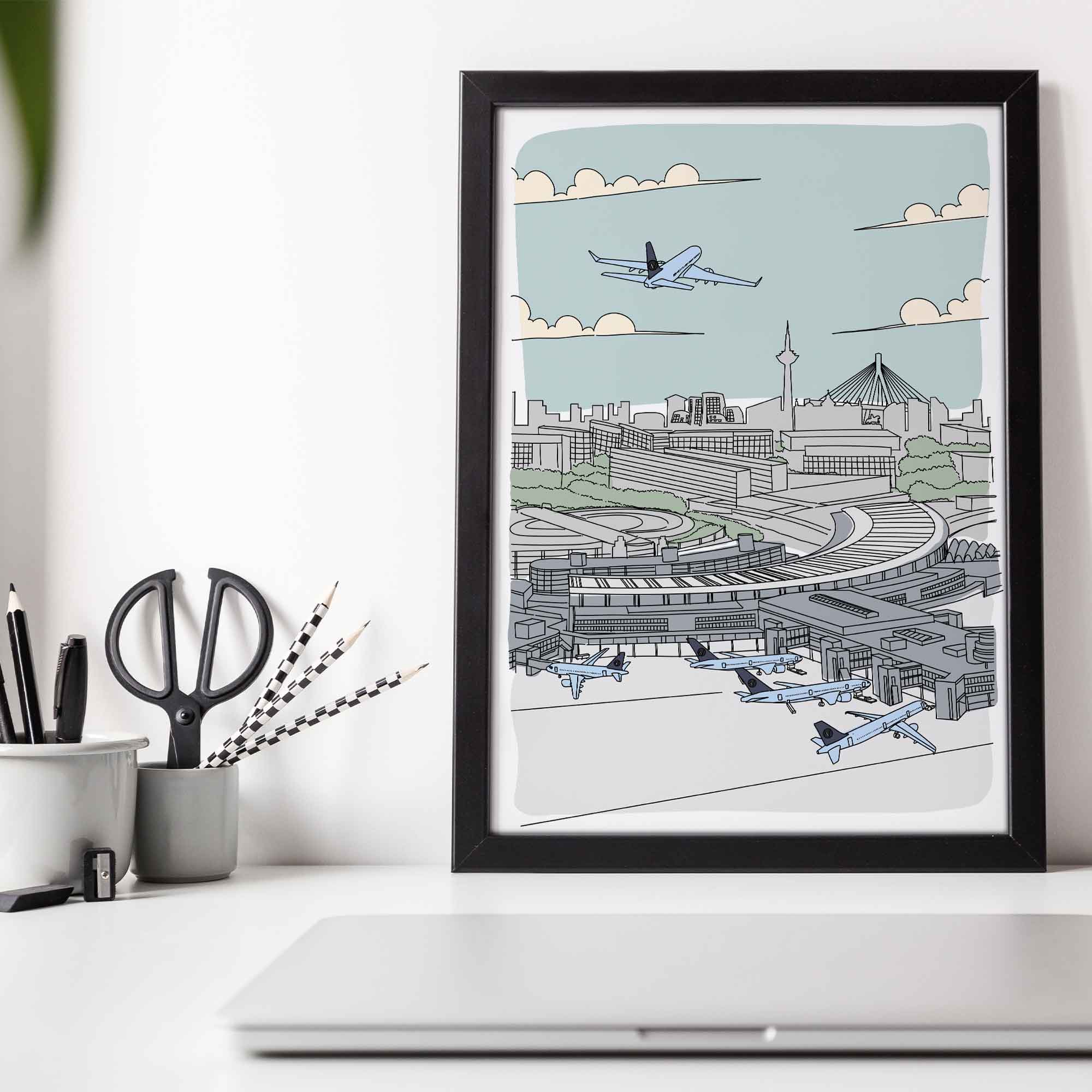 Flughafen Illustration - Düsseldorf