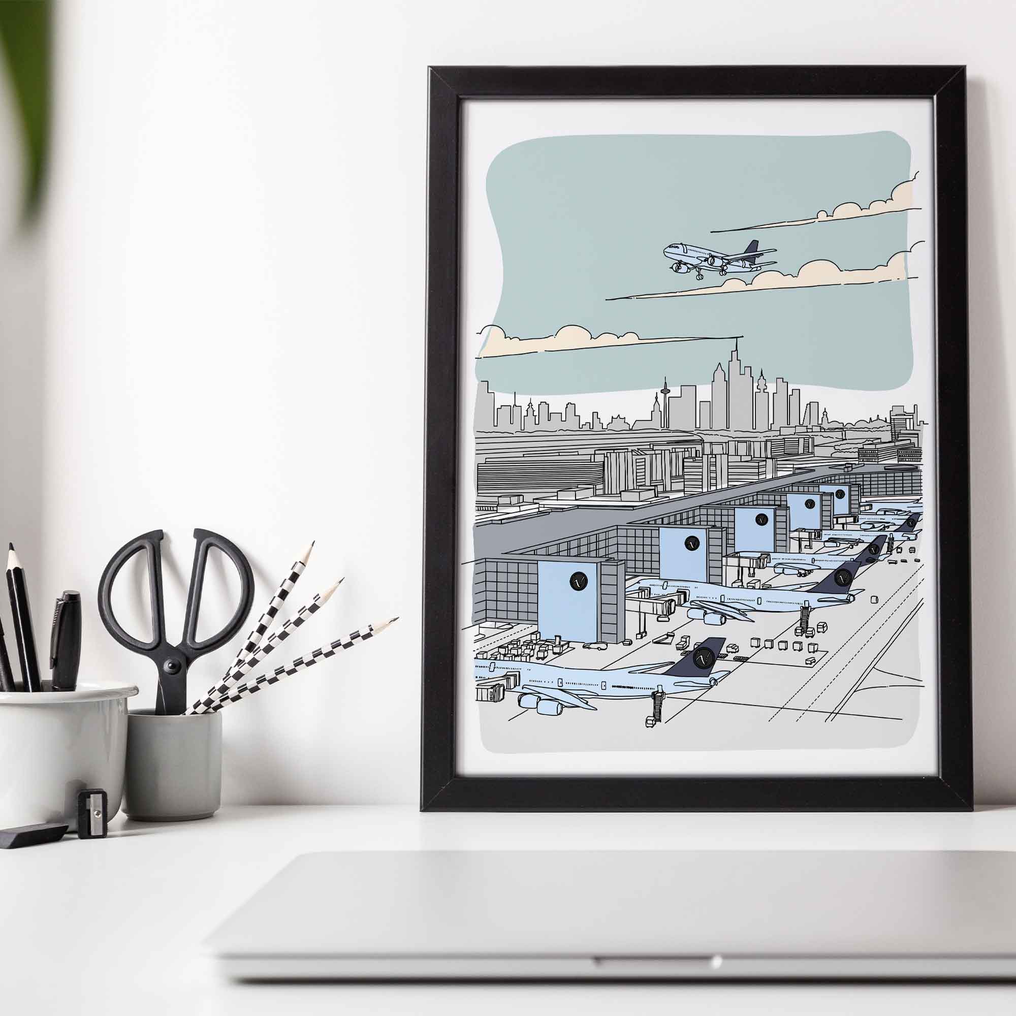 Flughafen Illustration - Frankfurt