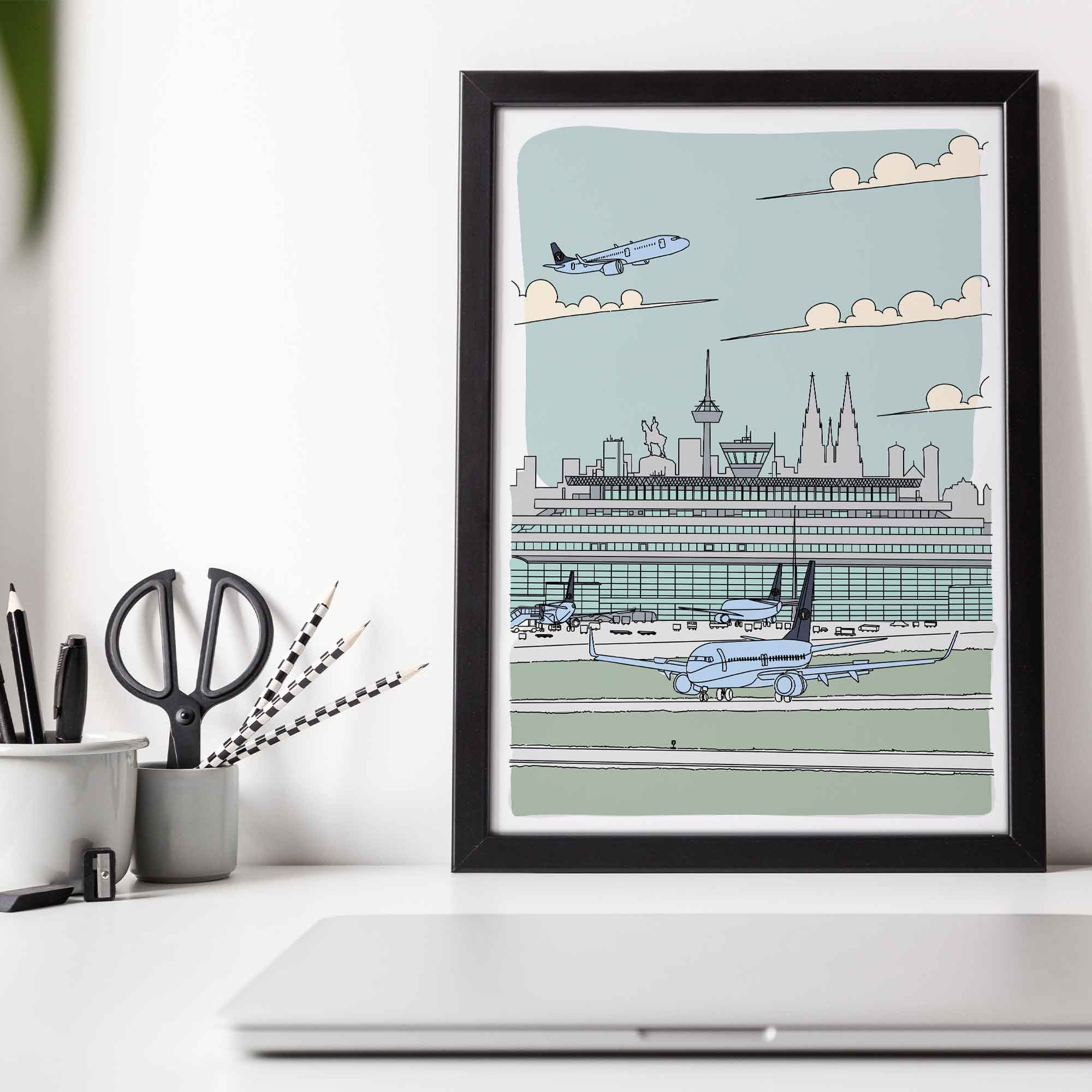 Flughafen Illustration - Köln