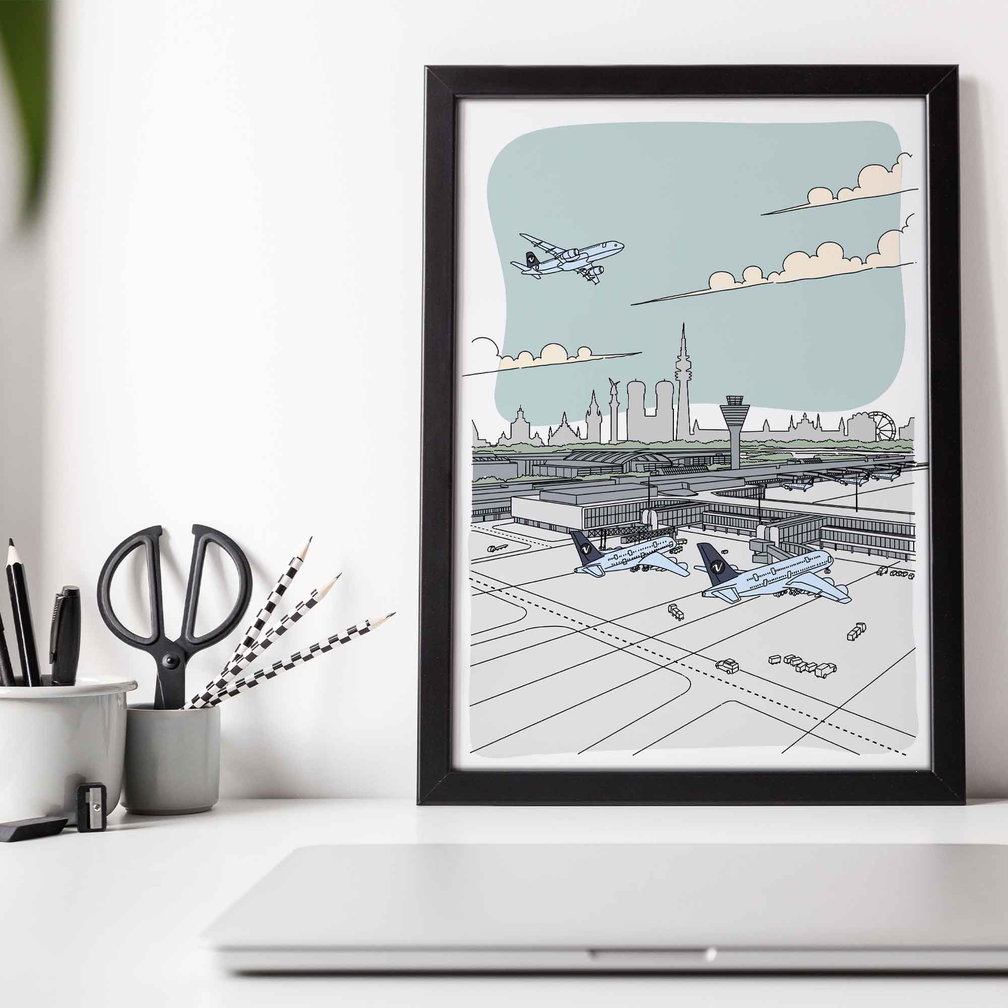 Flughafen Illustration - München