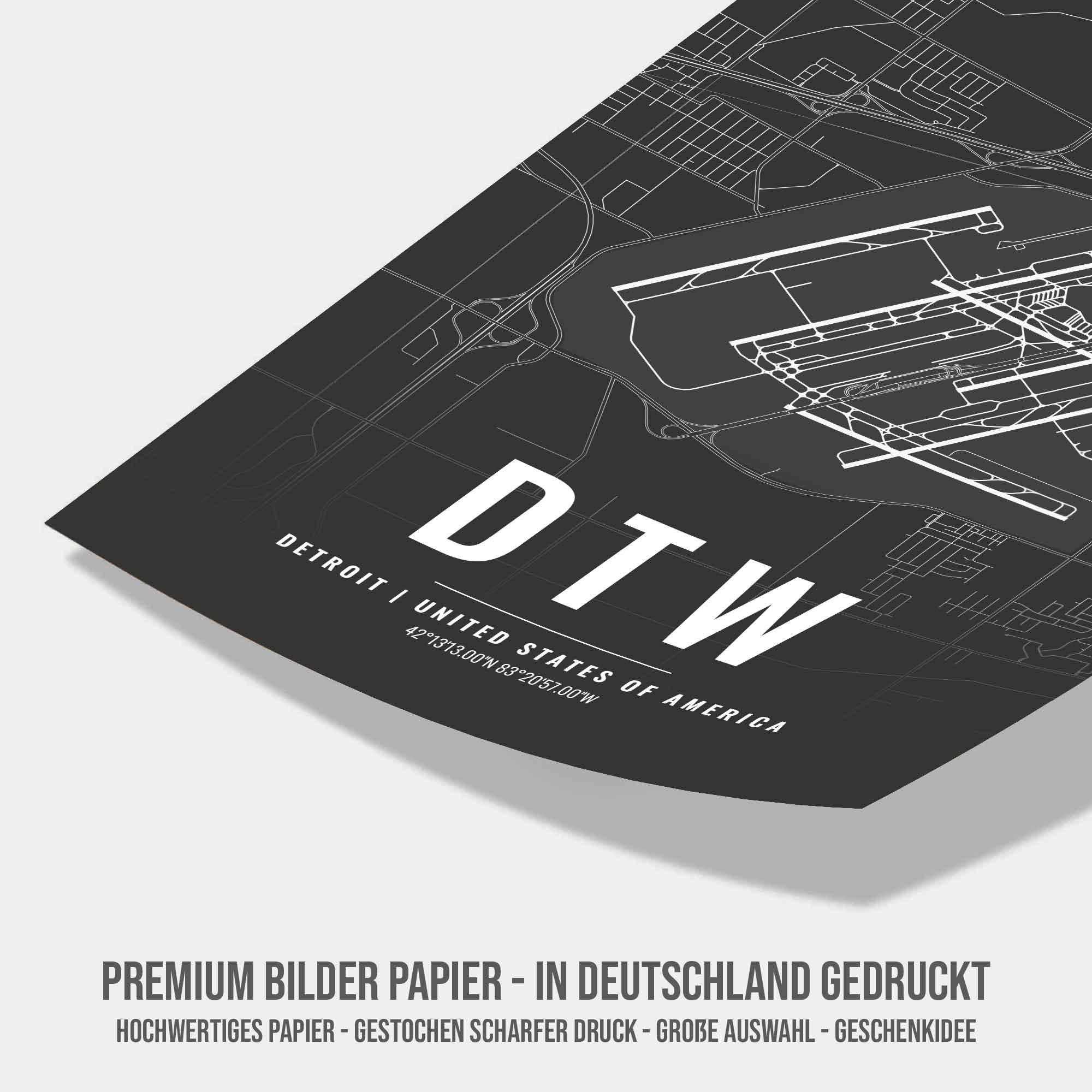 Flughafen Poster - DTW - Detroit