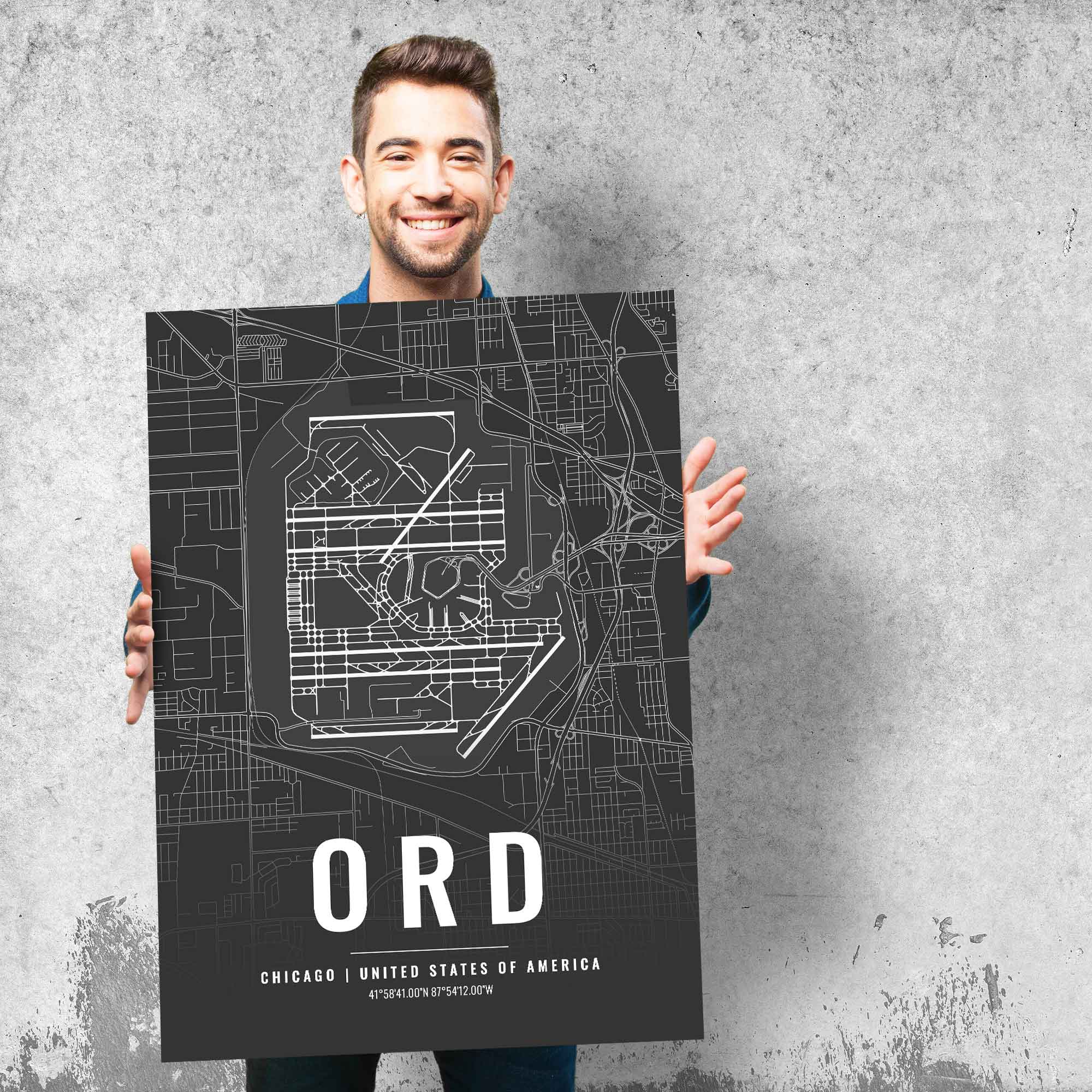 Flughafen Poster - ORD - Chicago