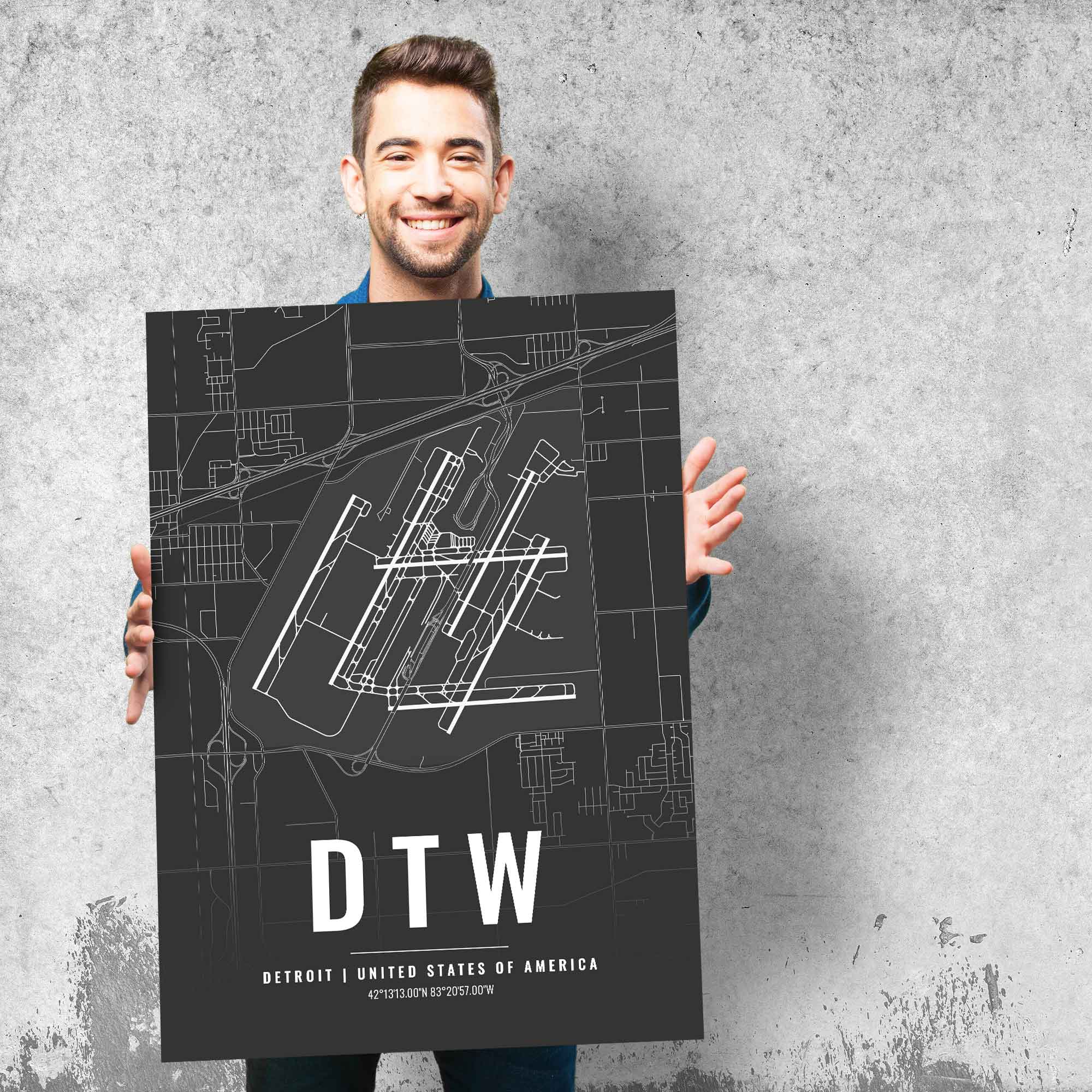 Flughafen Poster - DTW - Detroit