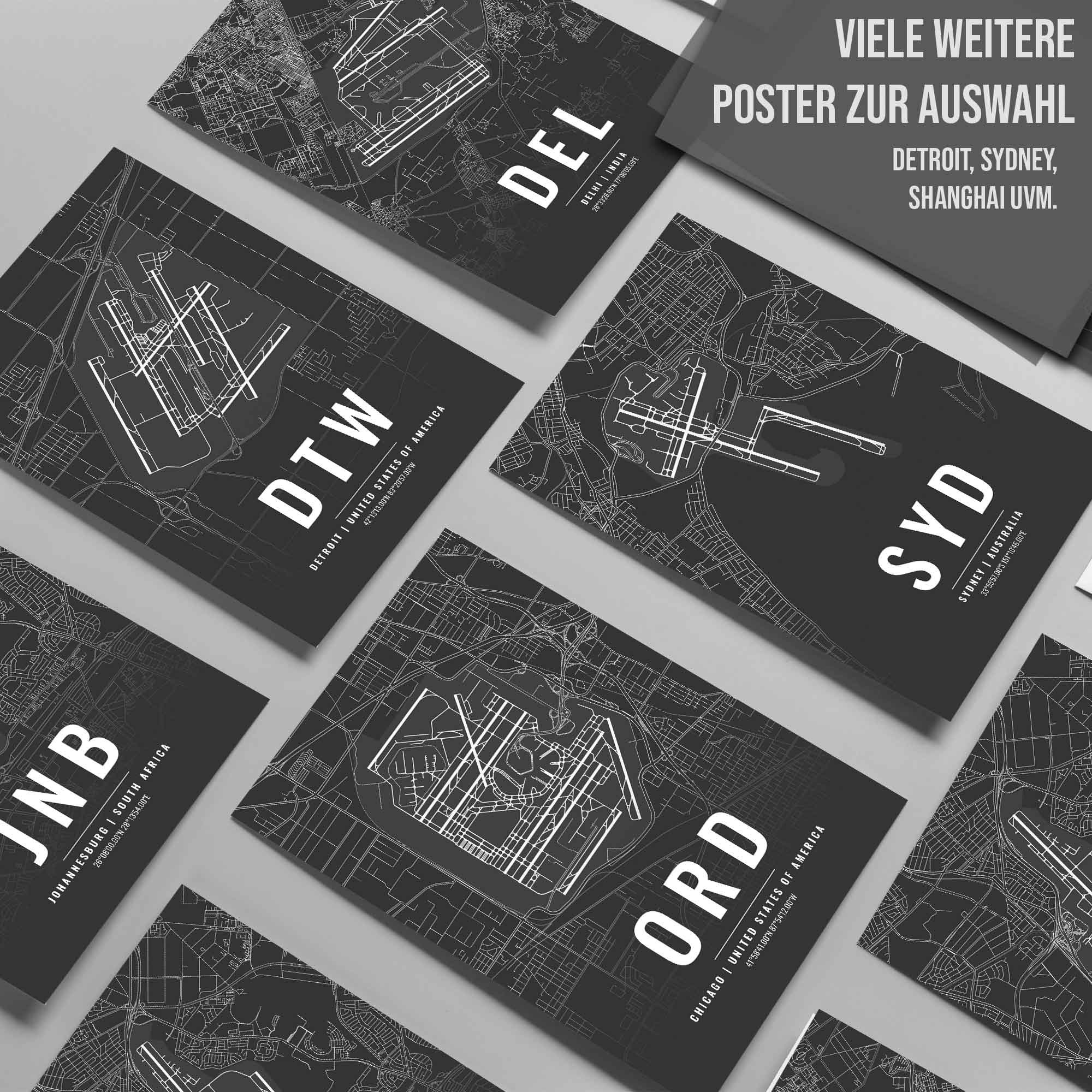 Flughafen Poster - DTW - Detroit