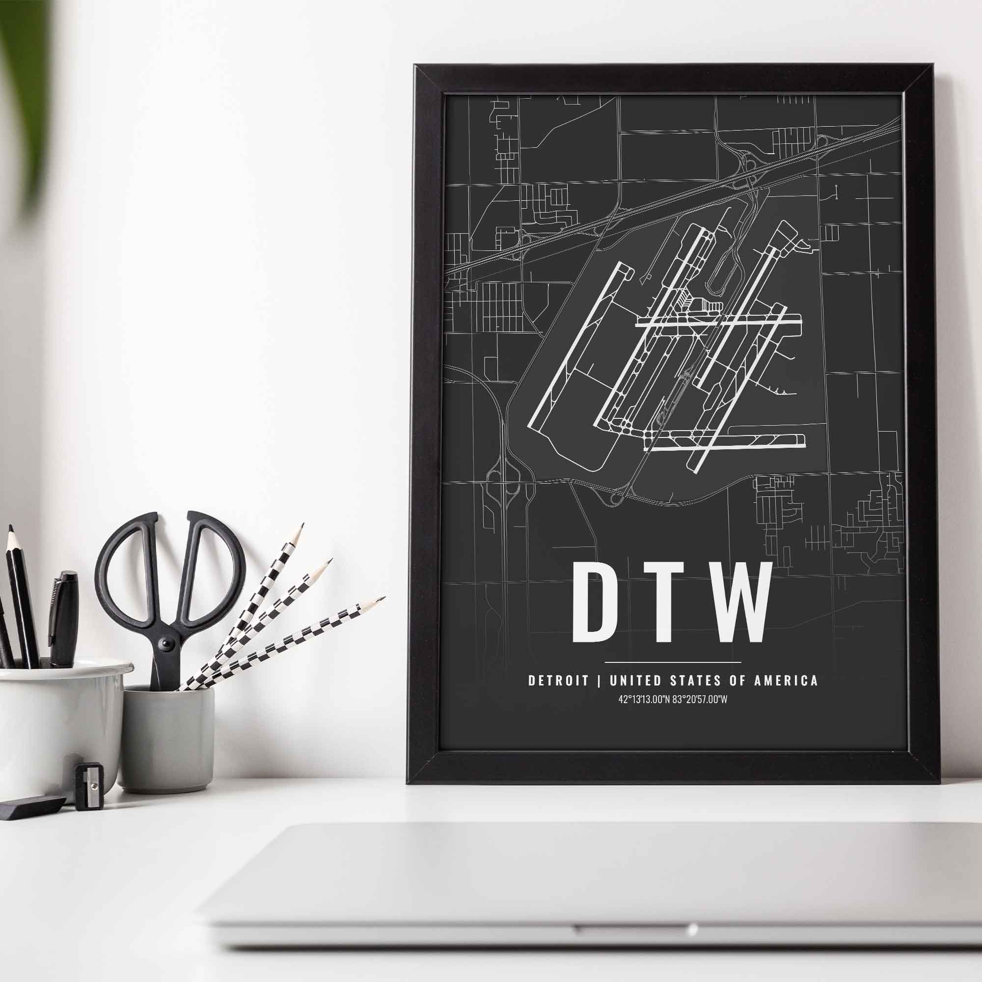 Flughafen Poster - DTW - Detroit