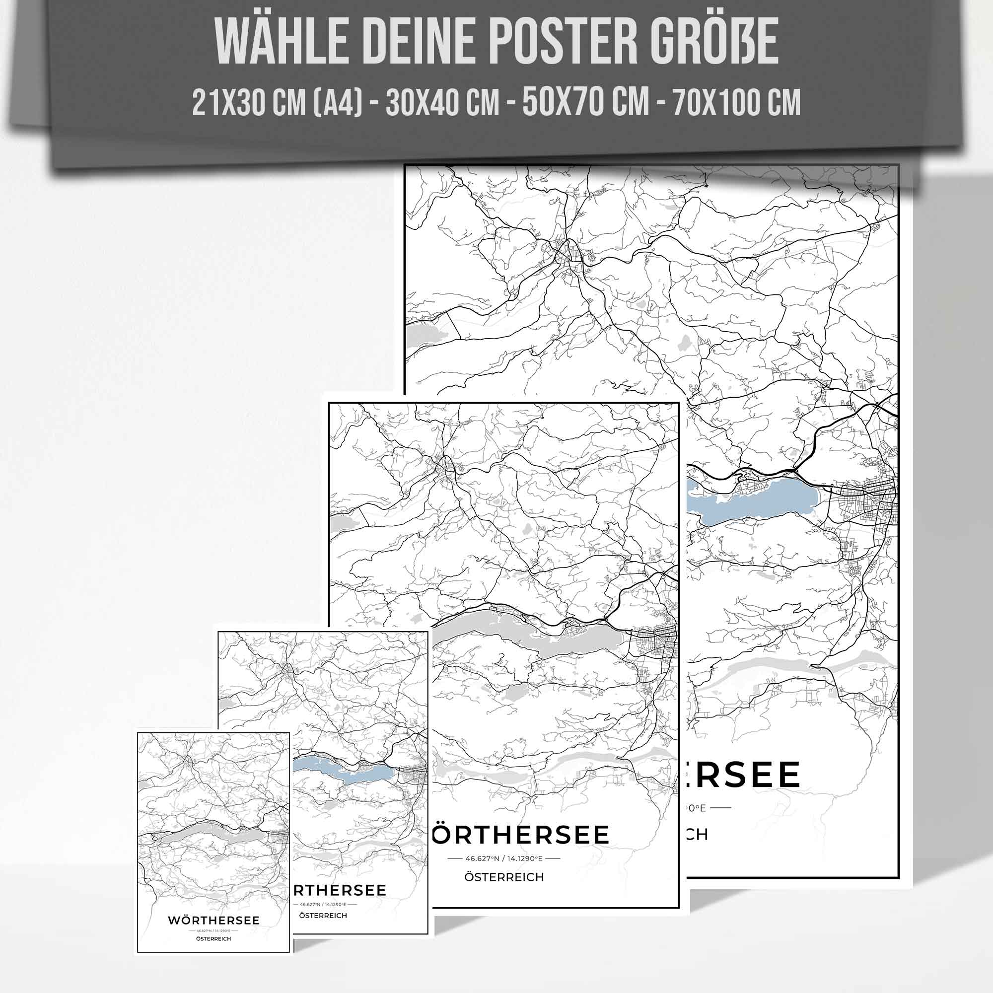 See Karten Poster - Wörthersee