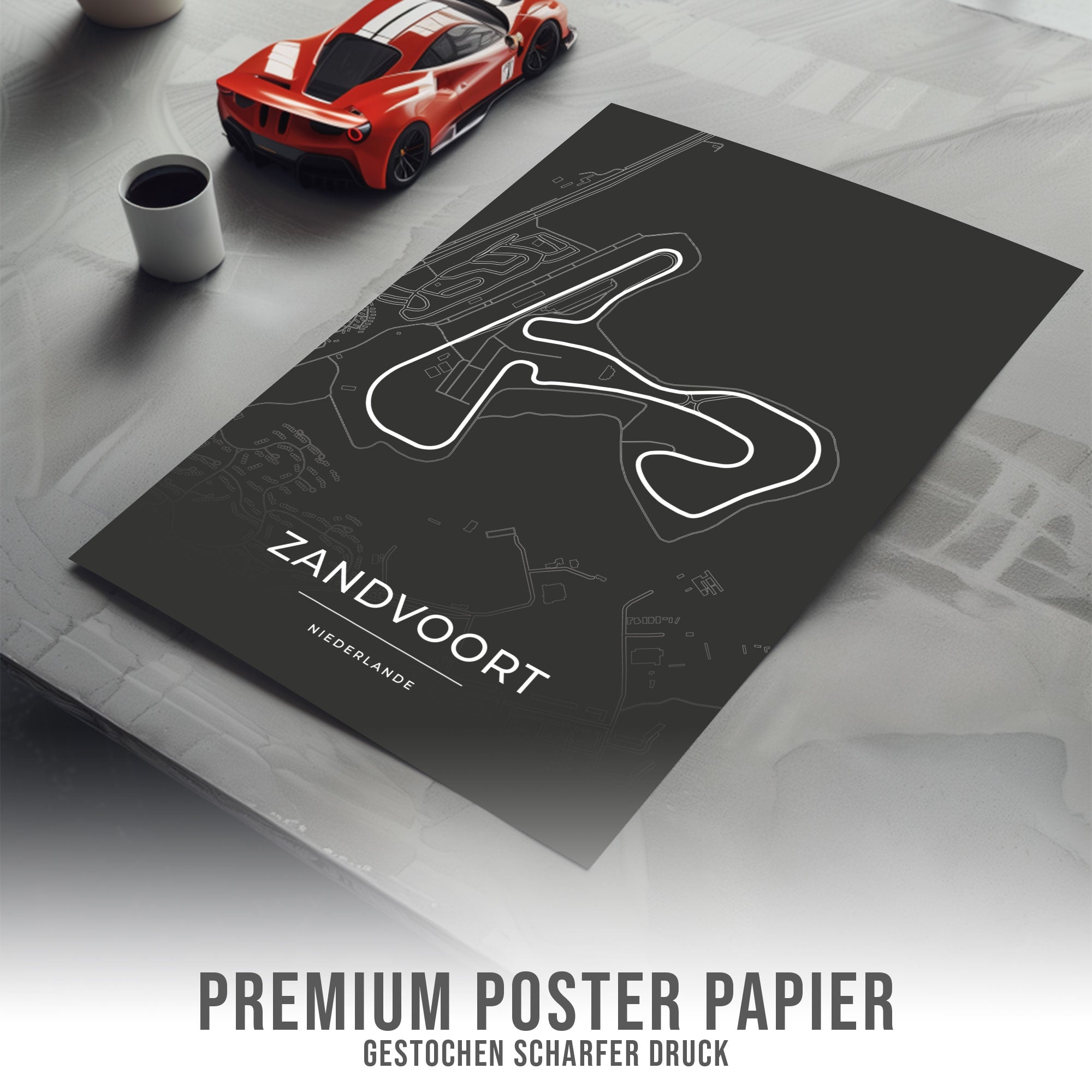 Rennstrecke Poster - Zandvoort - Motorsport Karte