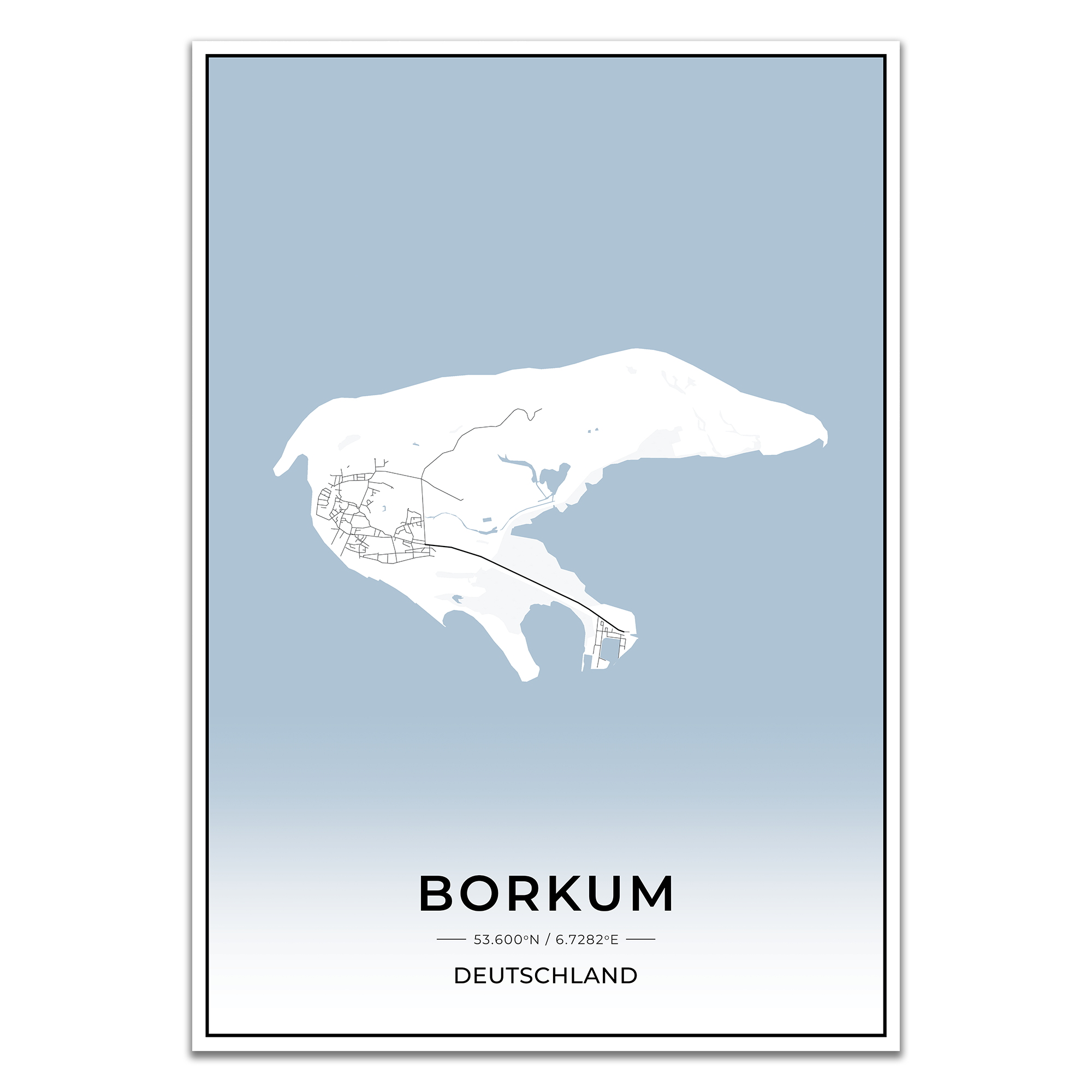 Insel Karten Poster - Borkum