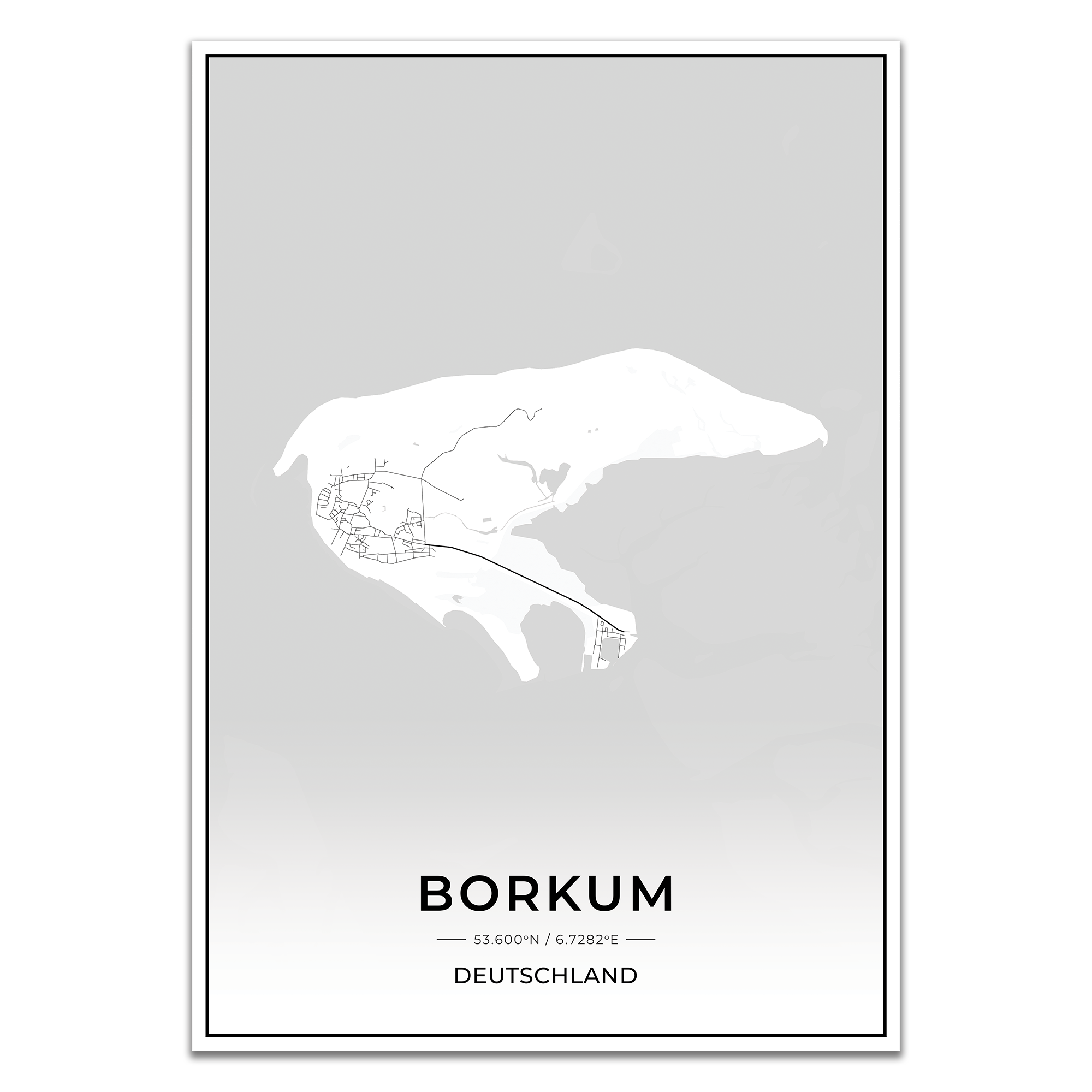 Insel Karten Poster - Borkum