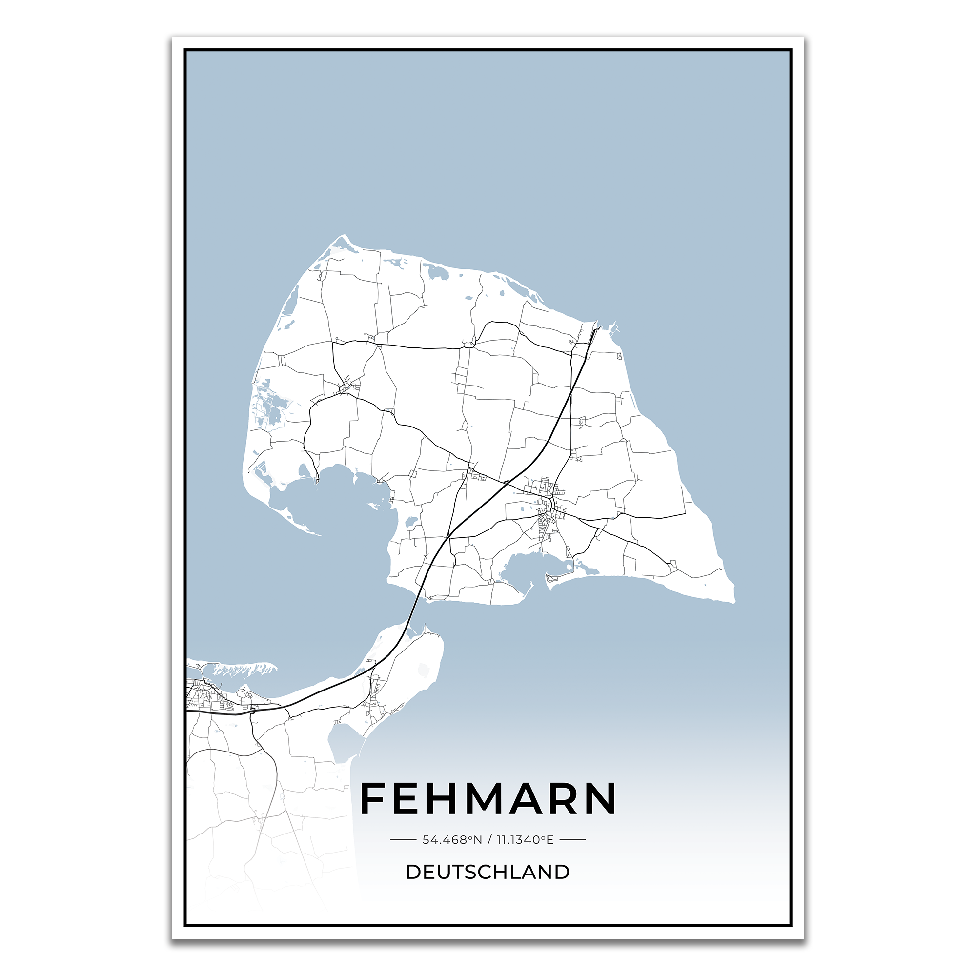 Insel Karten Poster - Fehmarn