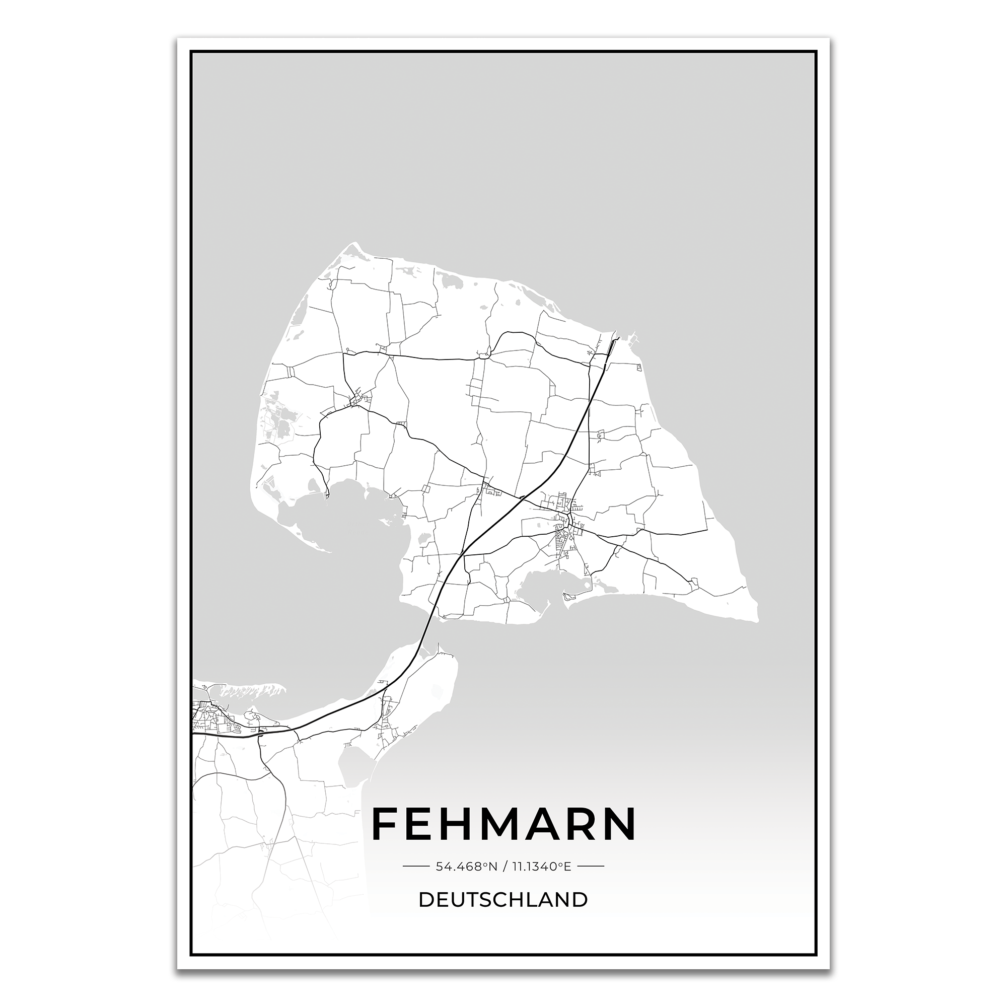 Insel Karten Poster - Fehmarn