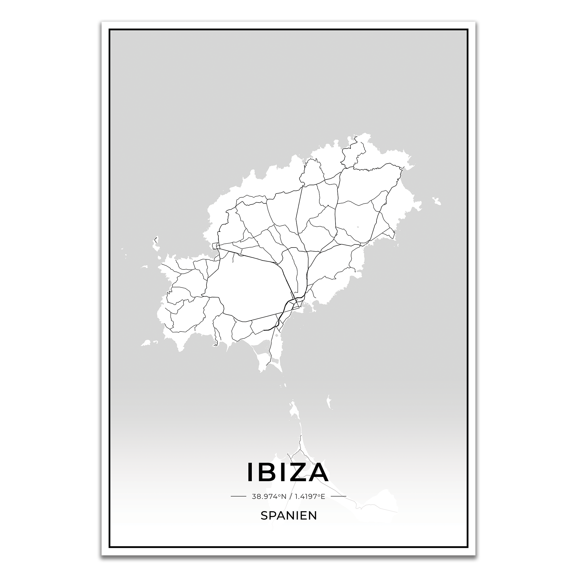 Insel Karten Poster - Ibiza