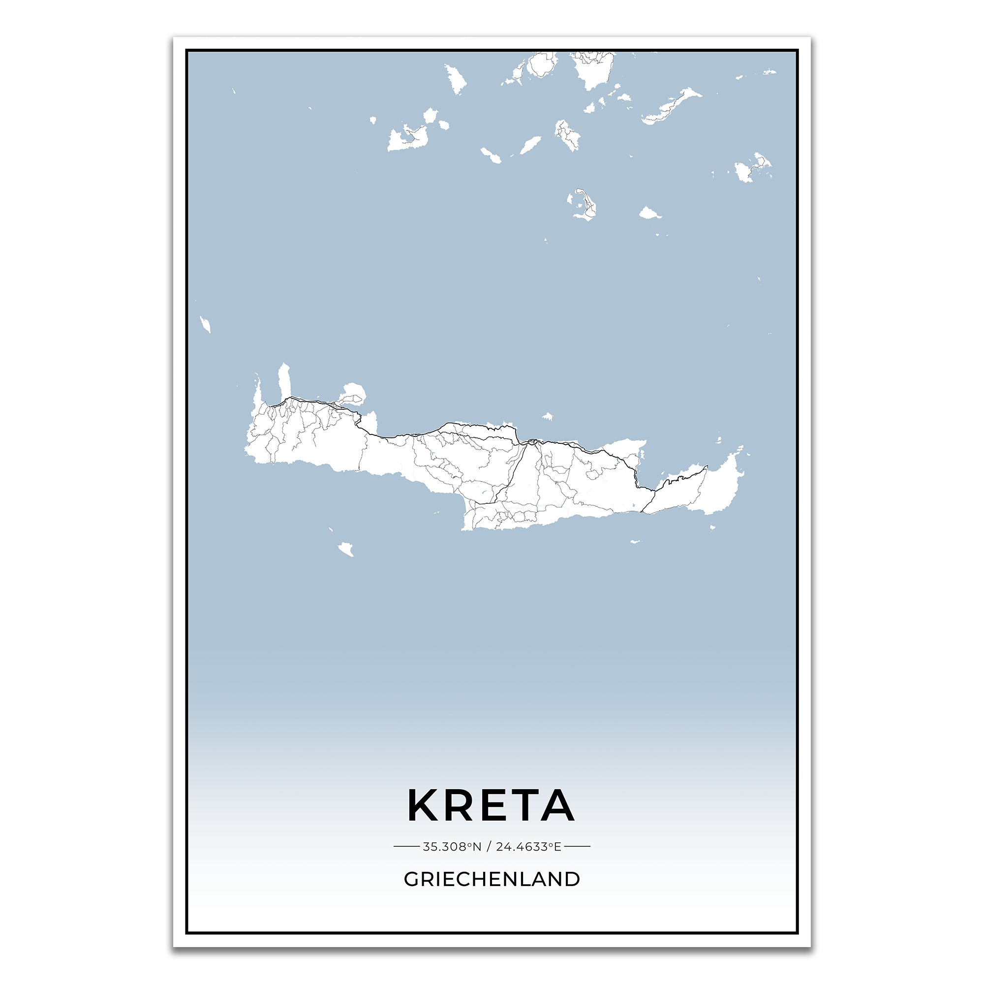 Insel Karten Poster - Kreta