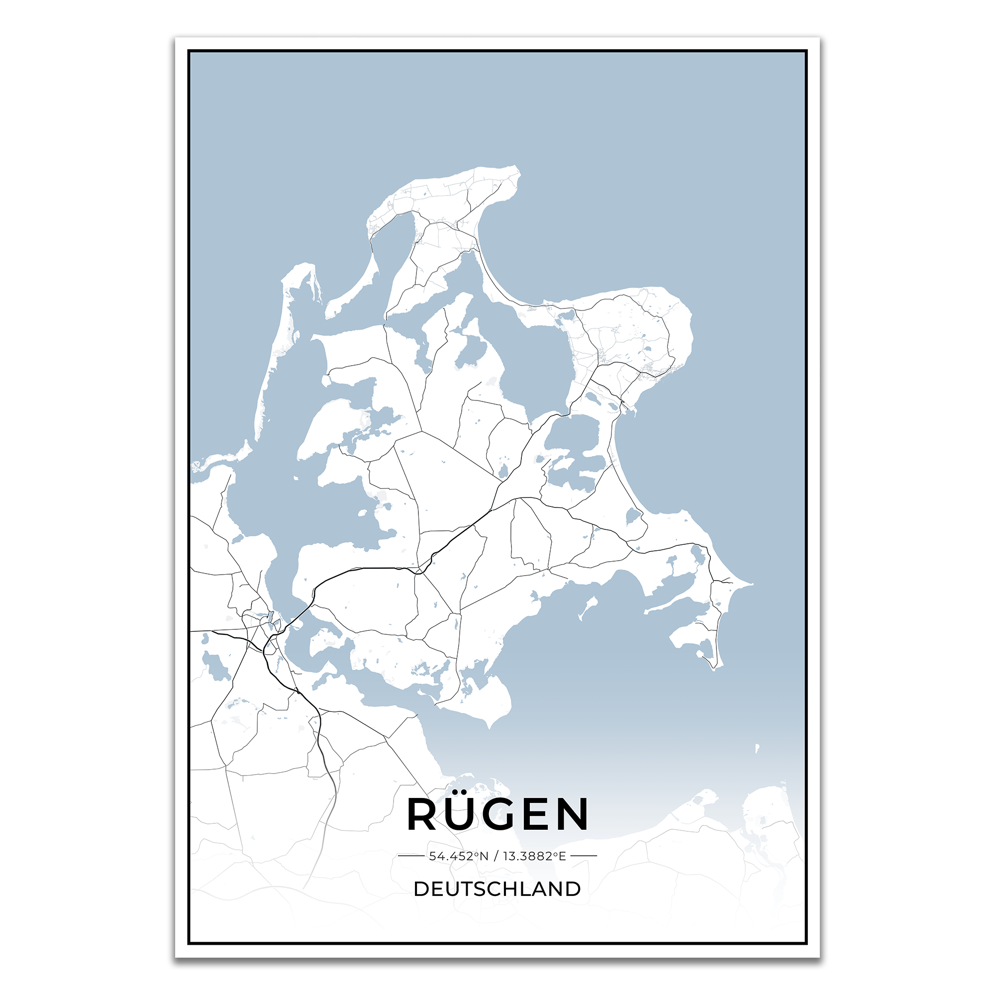 Insel Karten Poster - Rügen