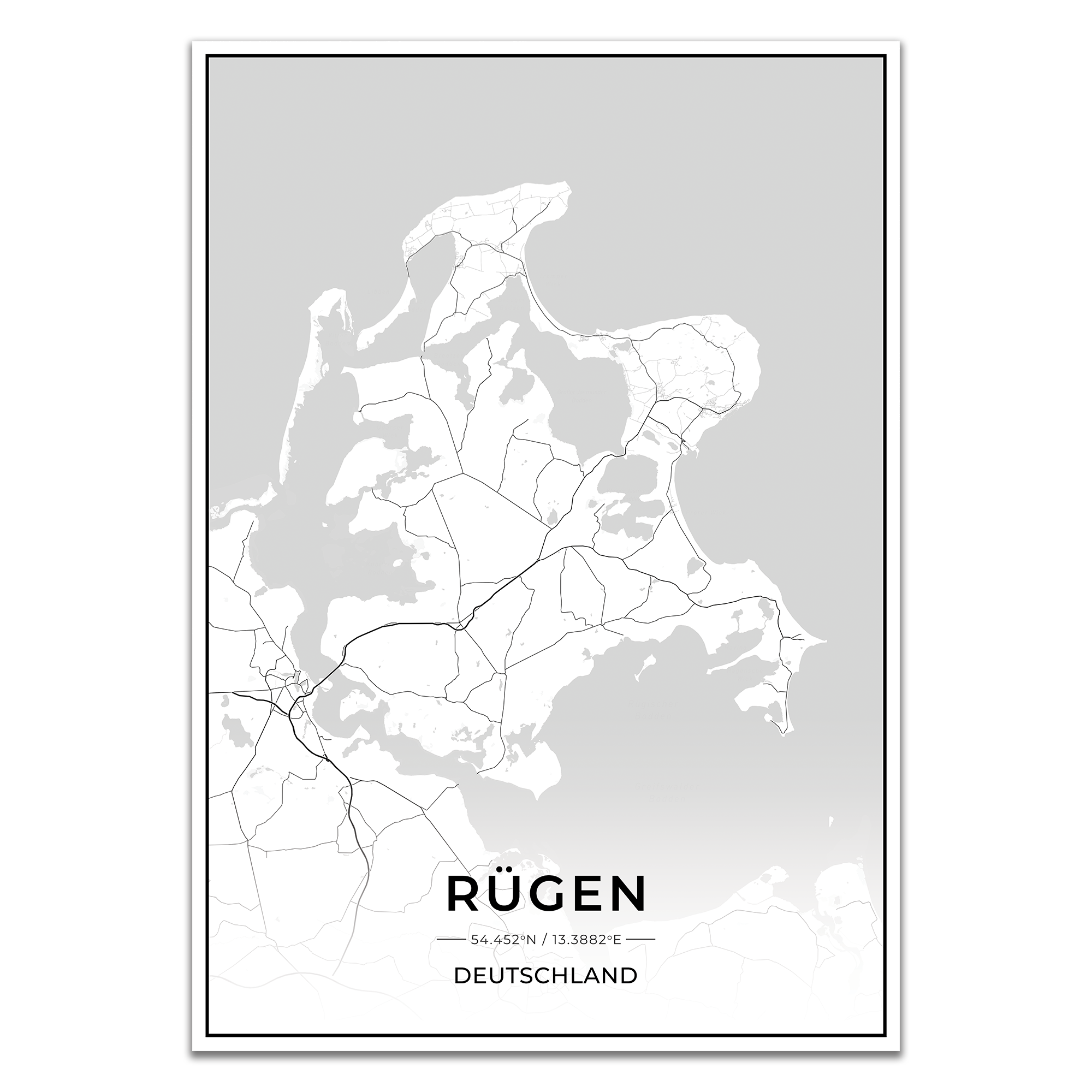 Insel Karten Poster - Rügen