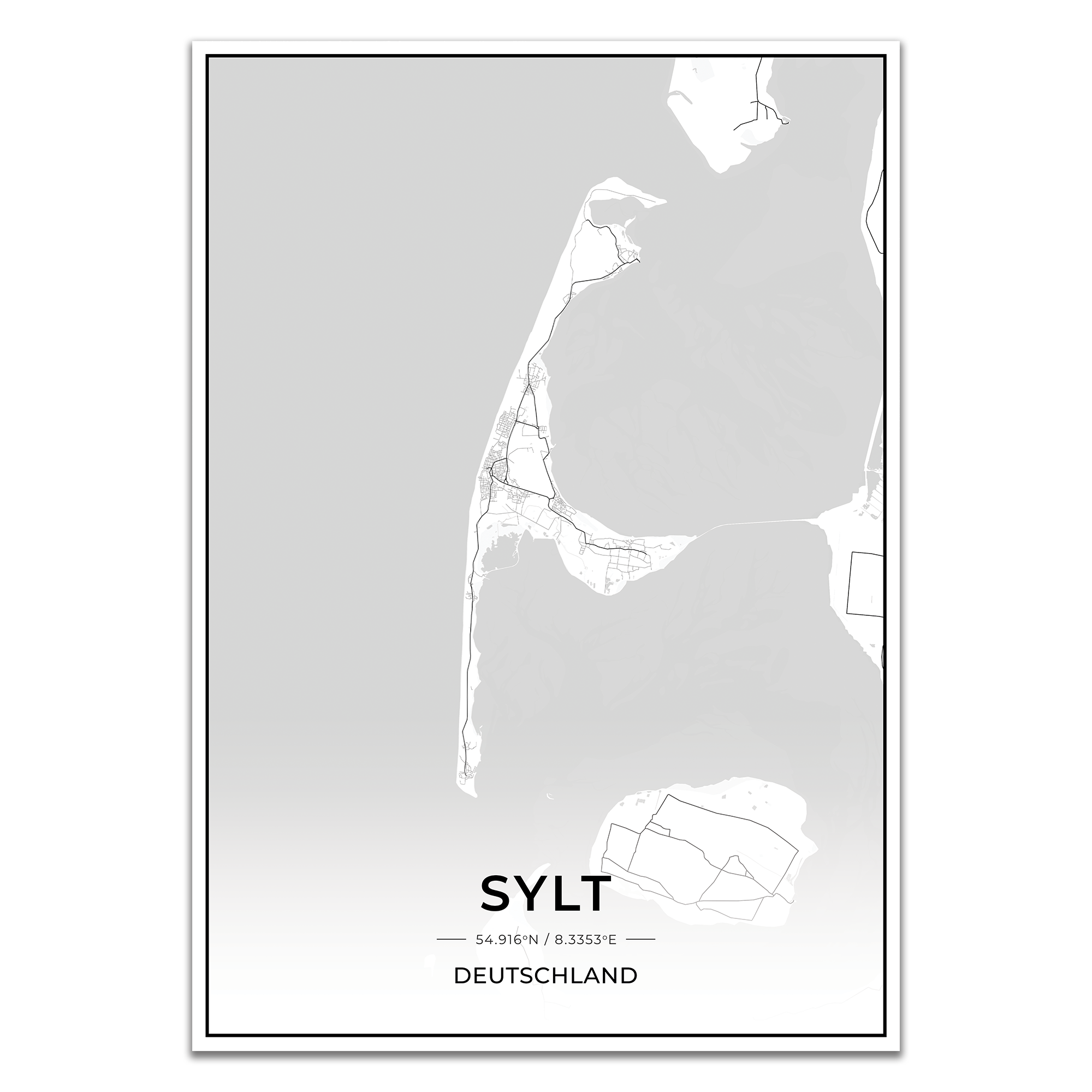 Insel Karten Poster - Sylt