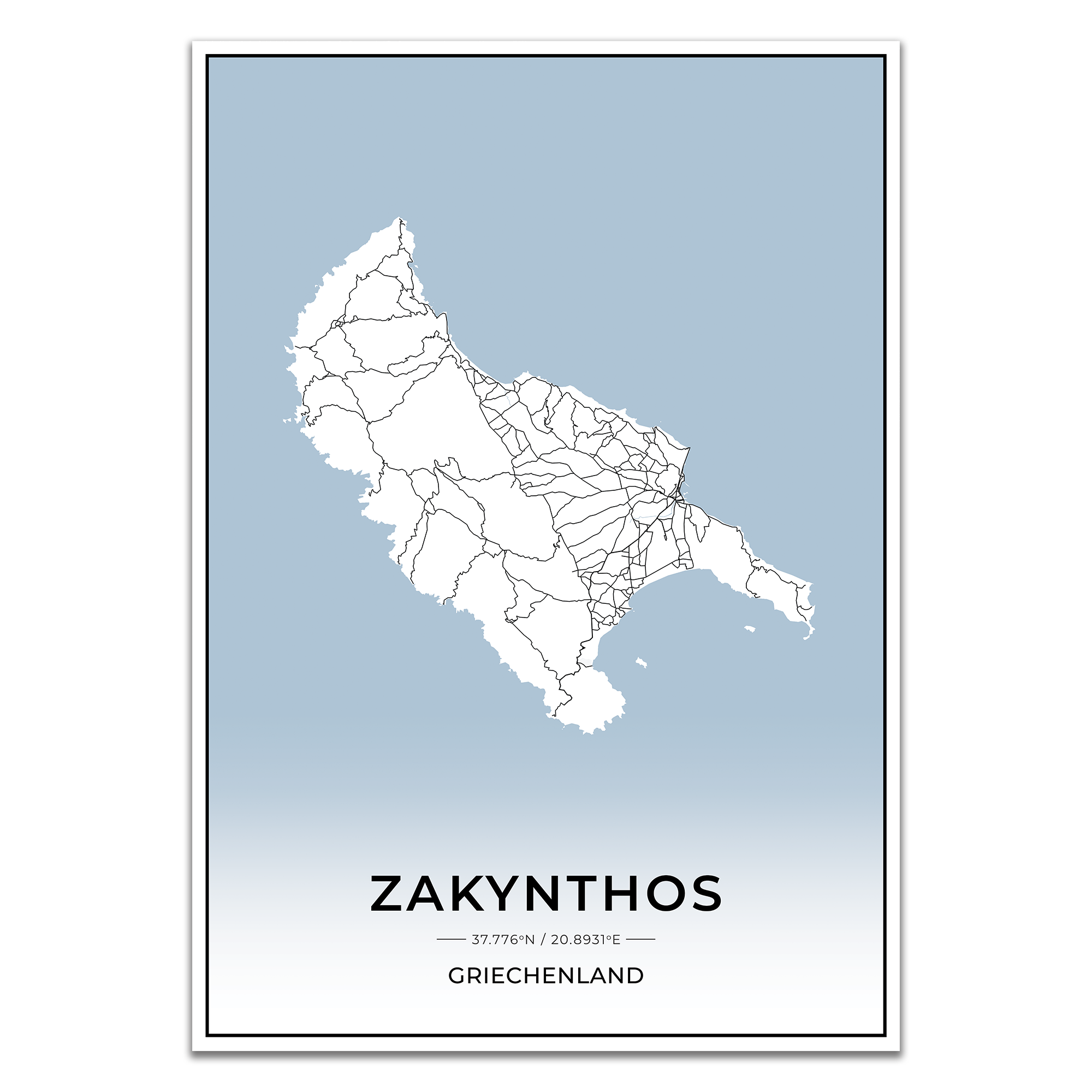 Insel Karten Poster - Zakynthos
