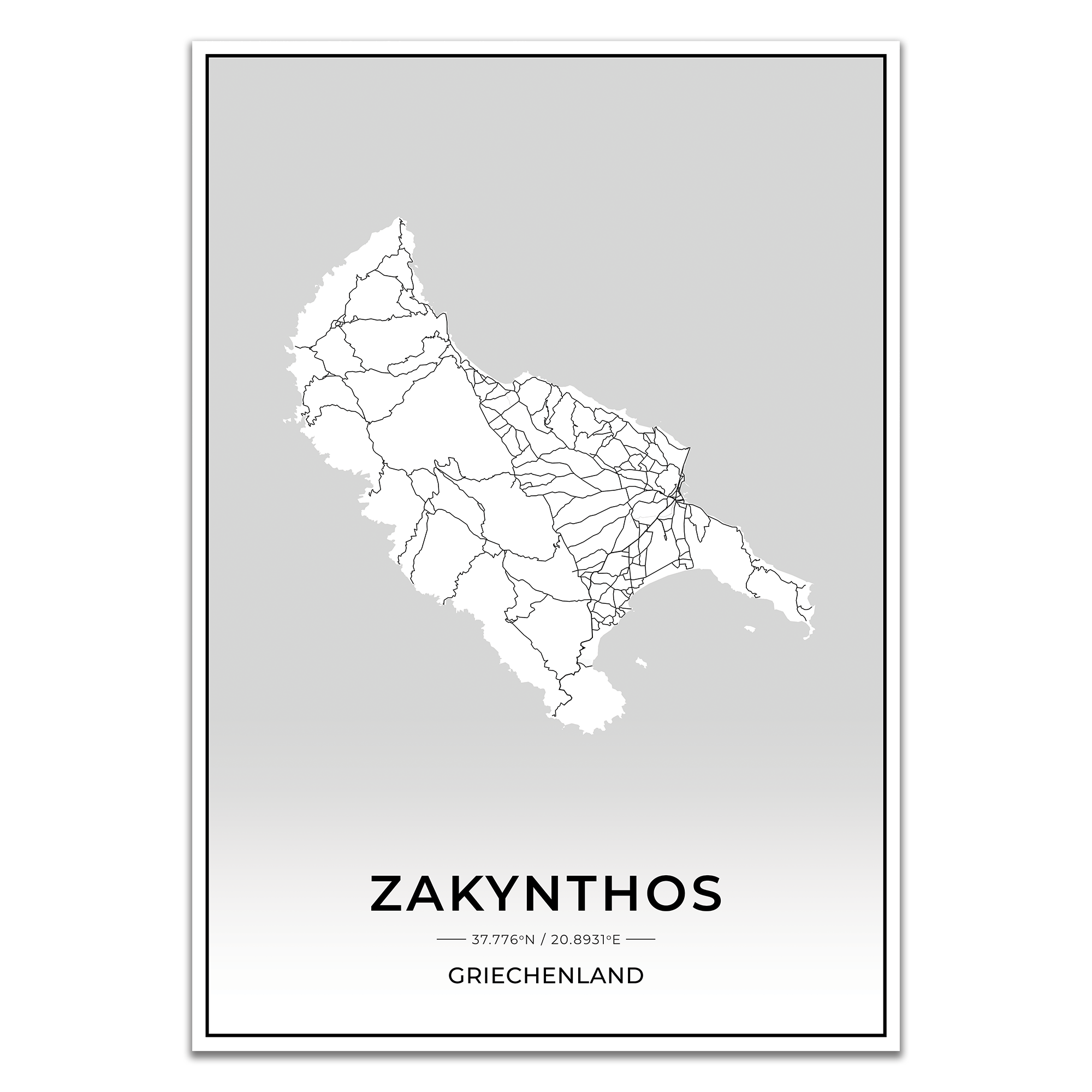 Insel Karten Poster - Zakynthos