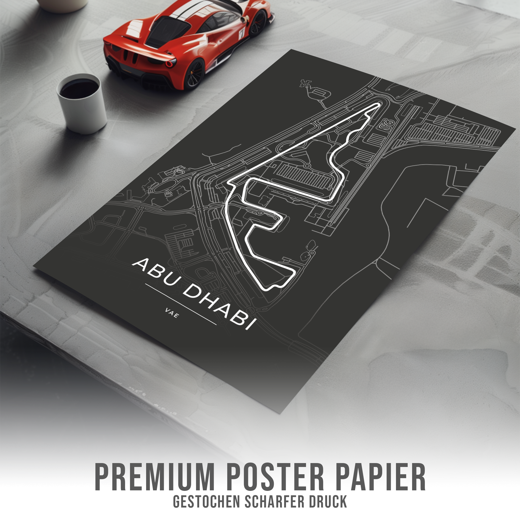 Rennstrecke Poster - Abu Dhabi - Motorsport Karte