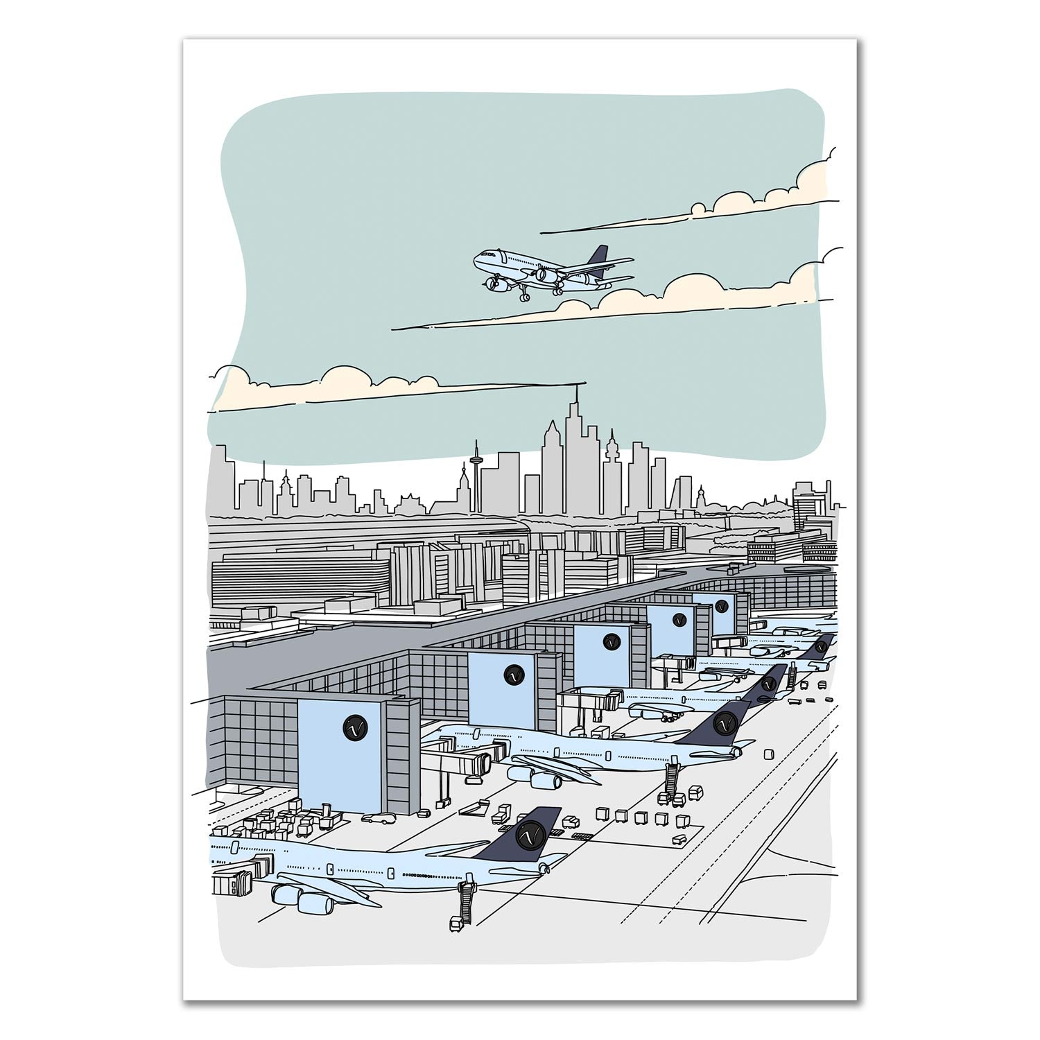 Flughafen Illustration - Frankfurt