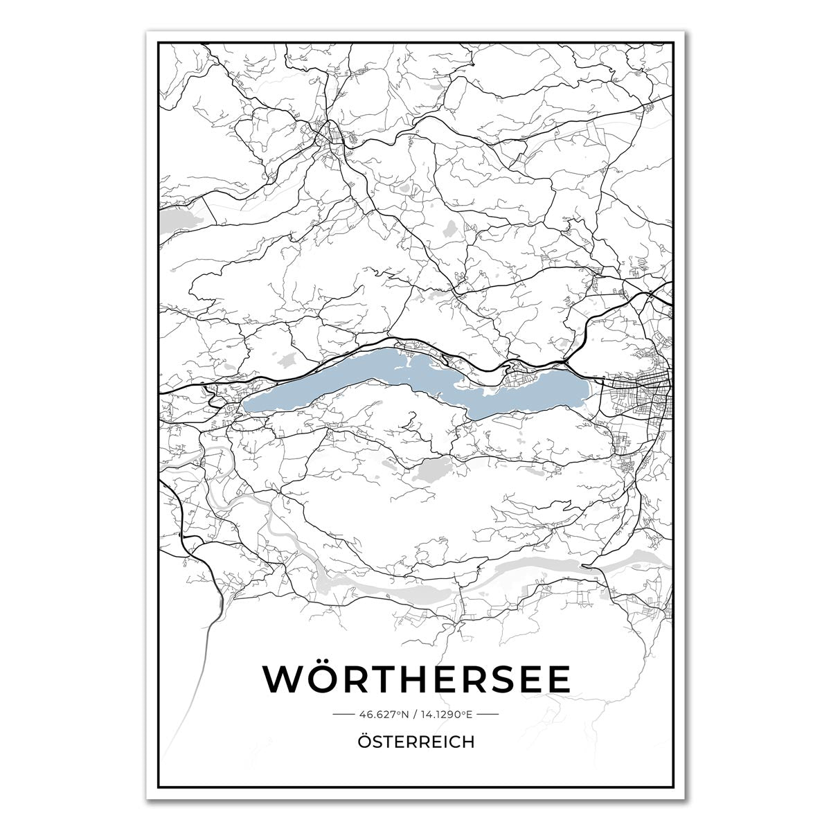 See Karten Poster - Wörthersee