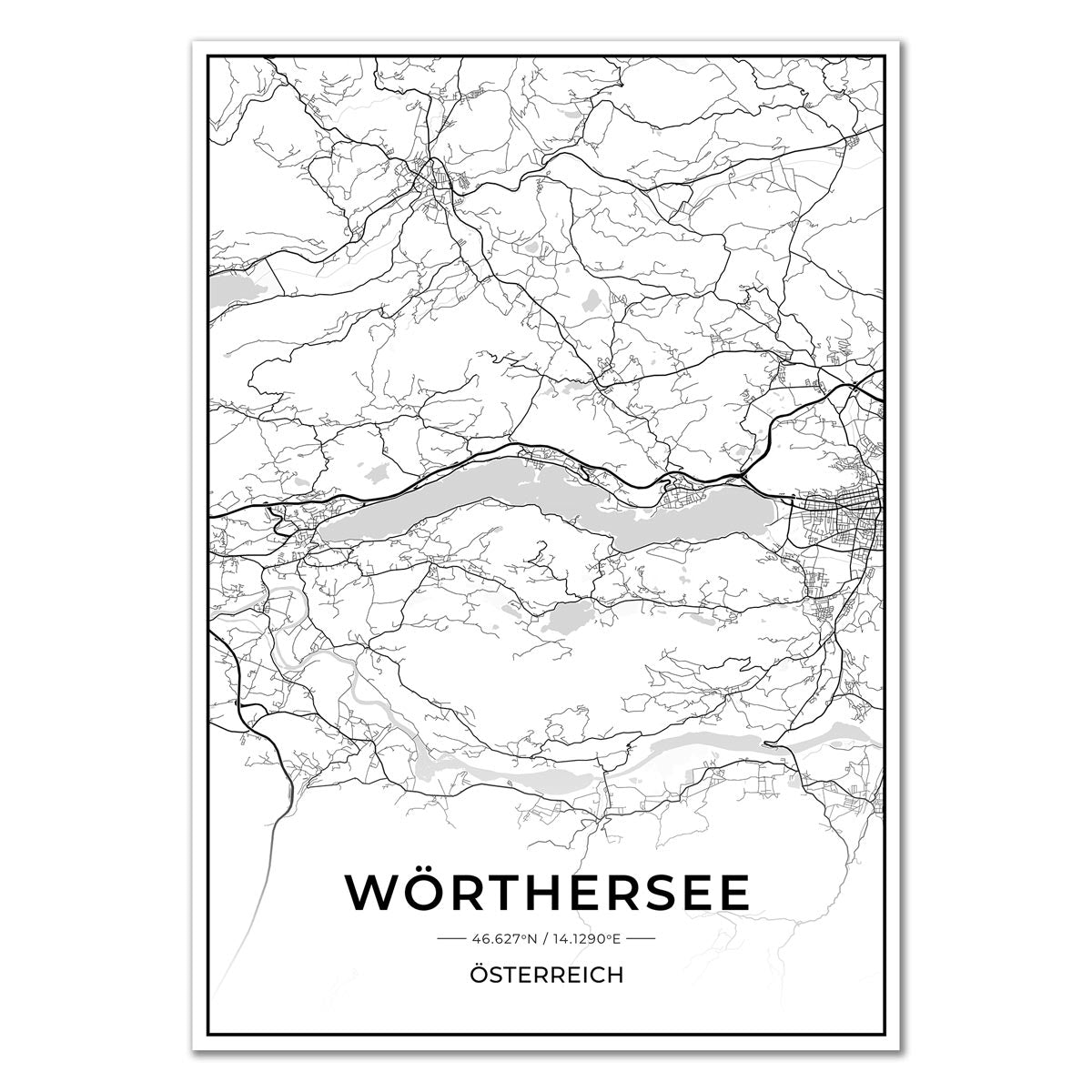 See Karten Poster - Wörthersee