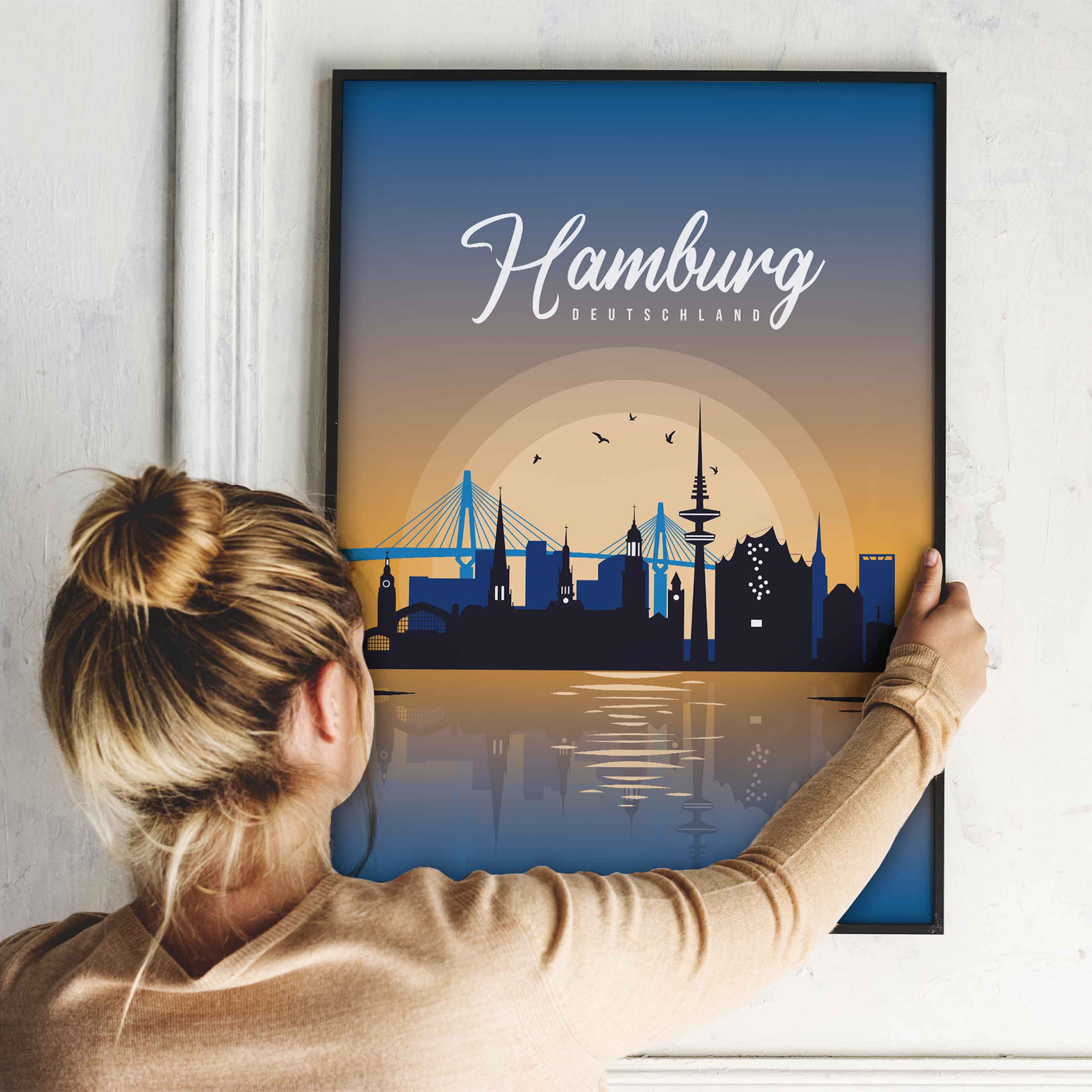 Poster Hamburg Skyline - by "Lou"