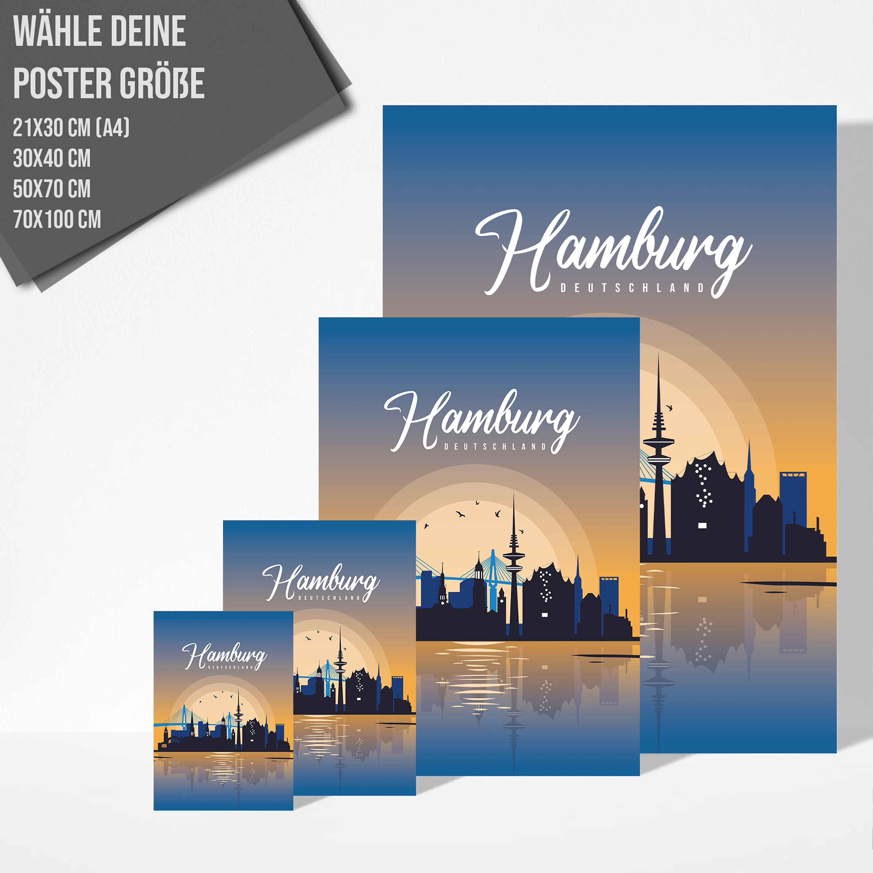 Poster Hamburg Skyline - by "Lou"