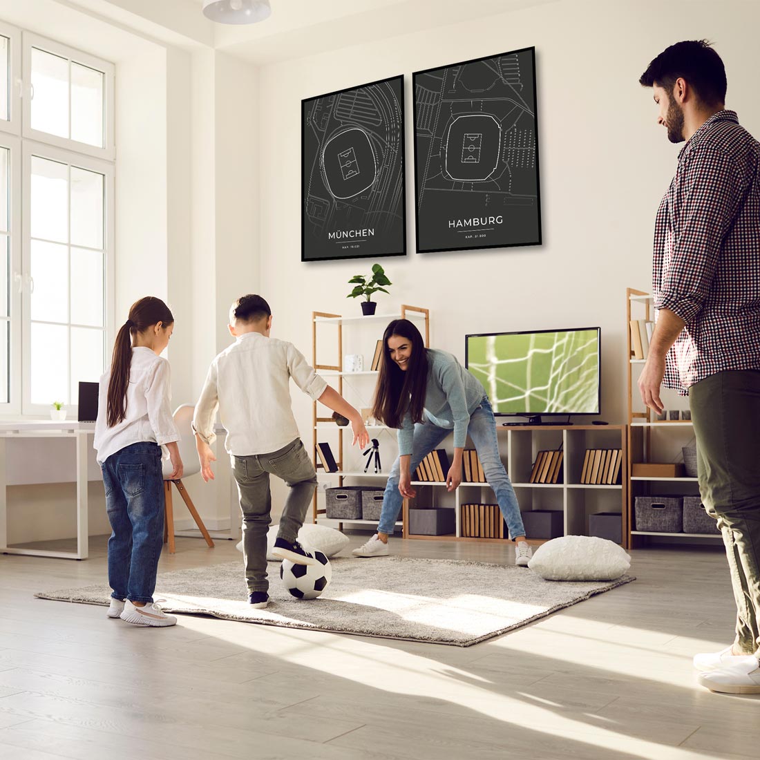 Stadion Poster - Hamburg - Fussball Karte