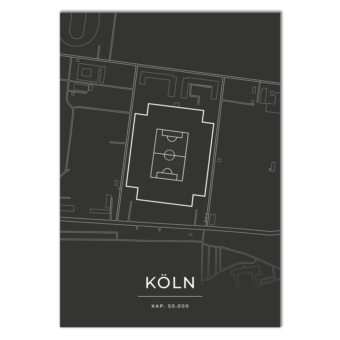 Stadion Poster - Köln - Fussball Karte