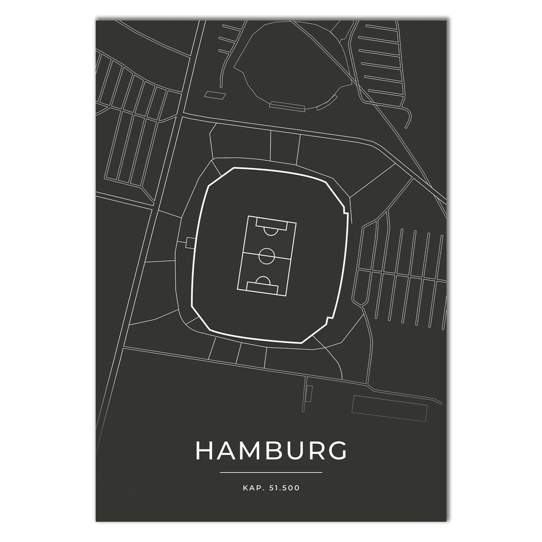 Stadion Poster - Hamburg - Fussball Karte