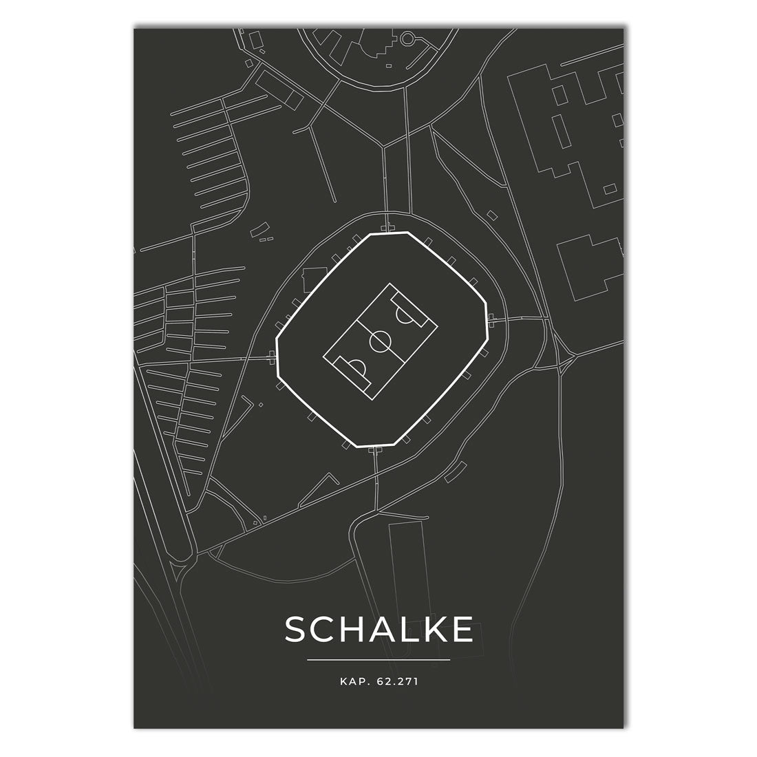 Stadion Poster - Schalke - Fussball Karte