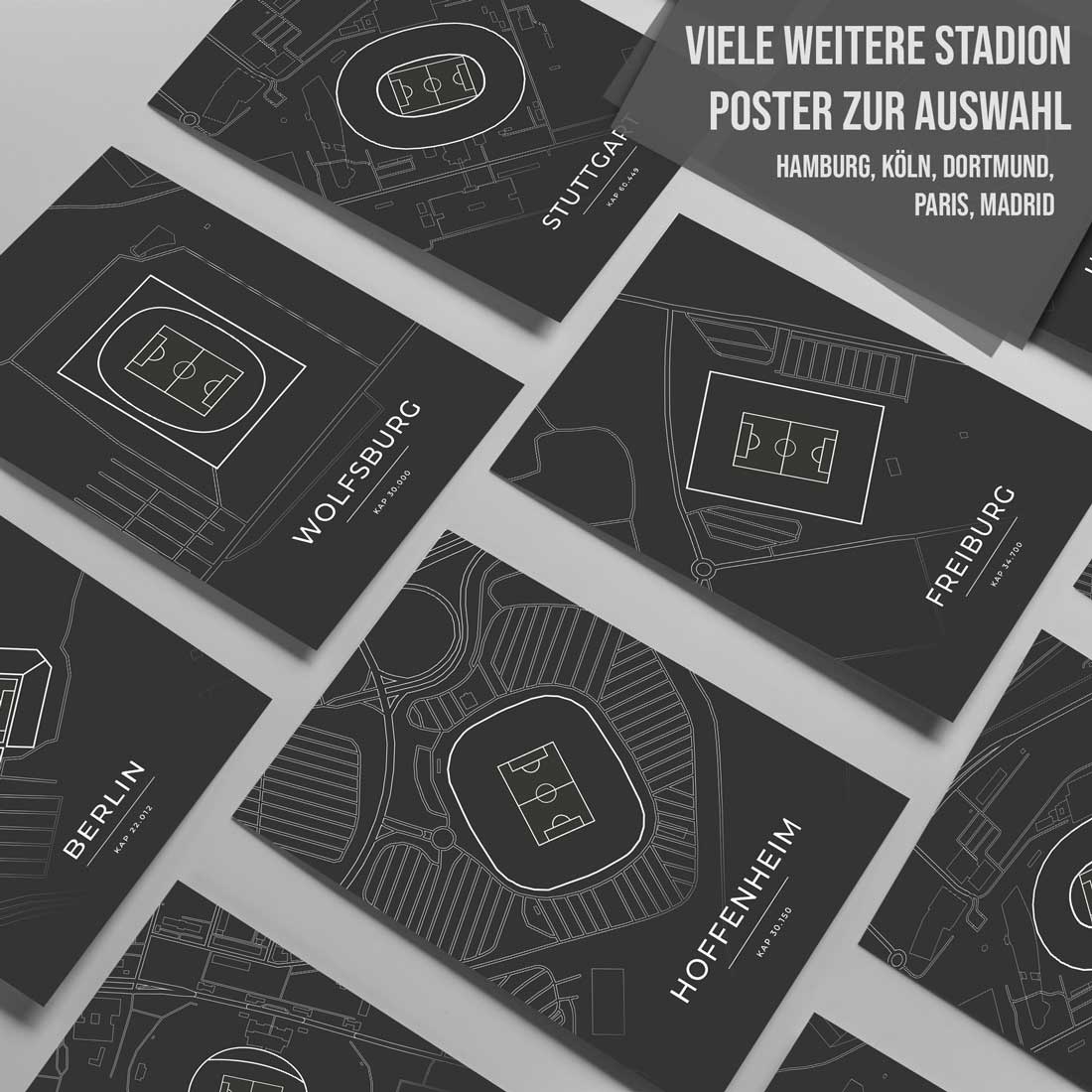 Stadion Poster - Augsburg - Fussball Karte