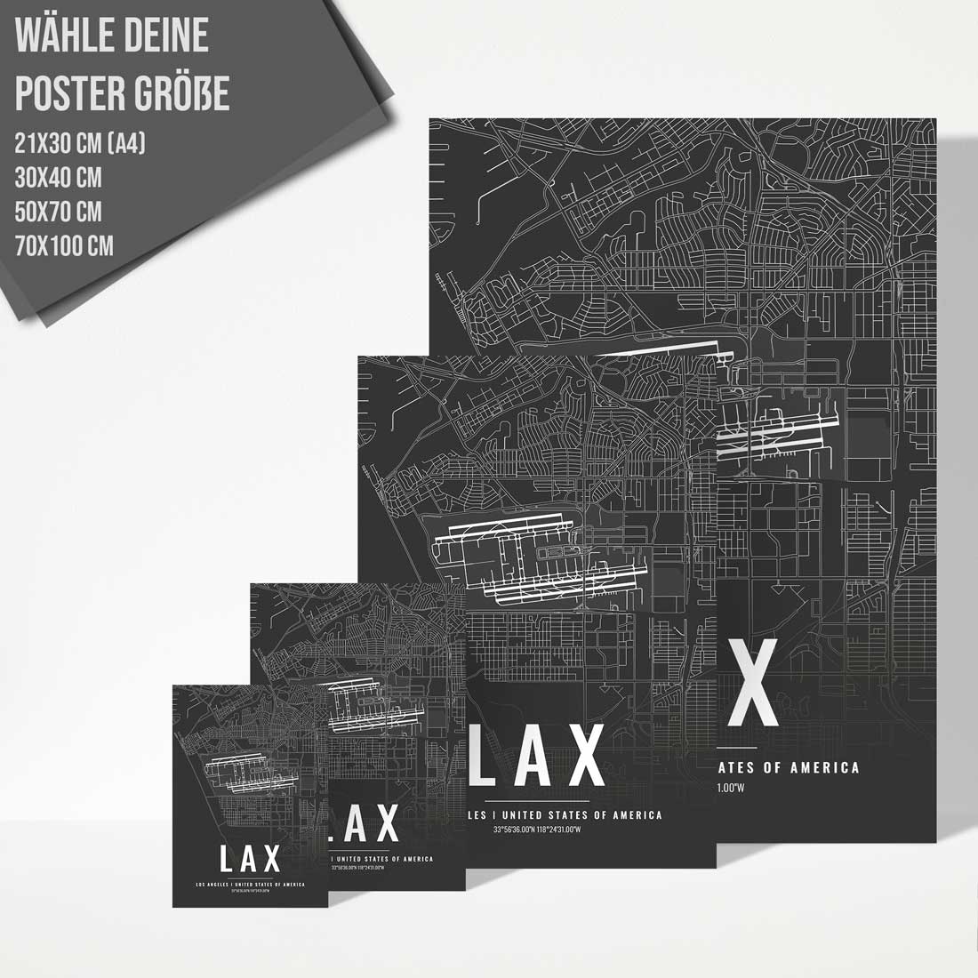 Flughafen Poster - LAX - Los Angeles