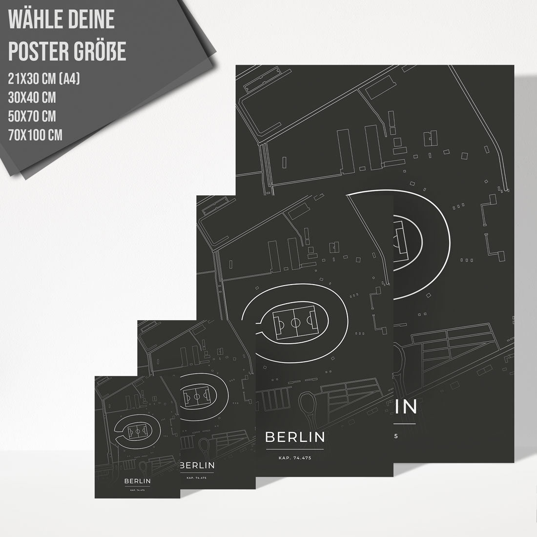 Stadion Poster - Berlin - Fussball Karte