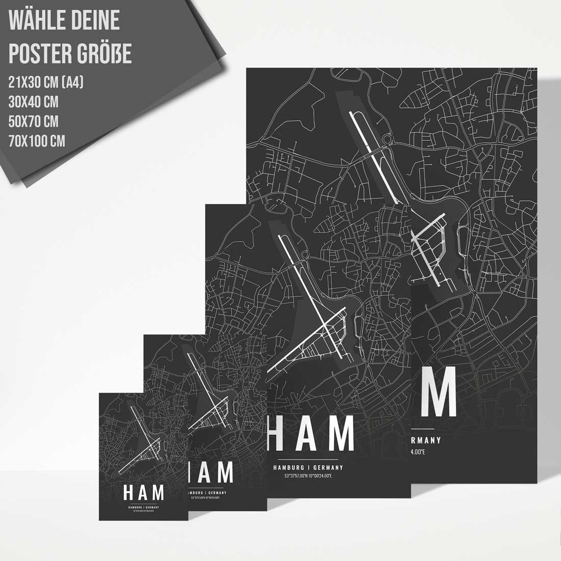 Flughafen Poster - HAM - Hamburg
