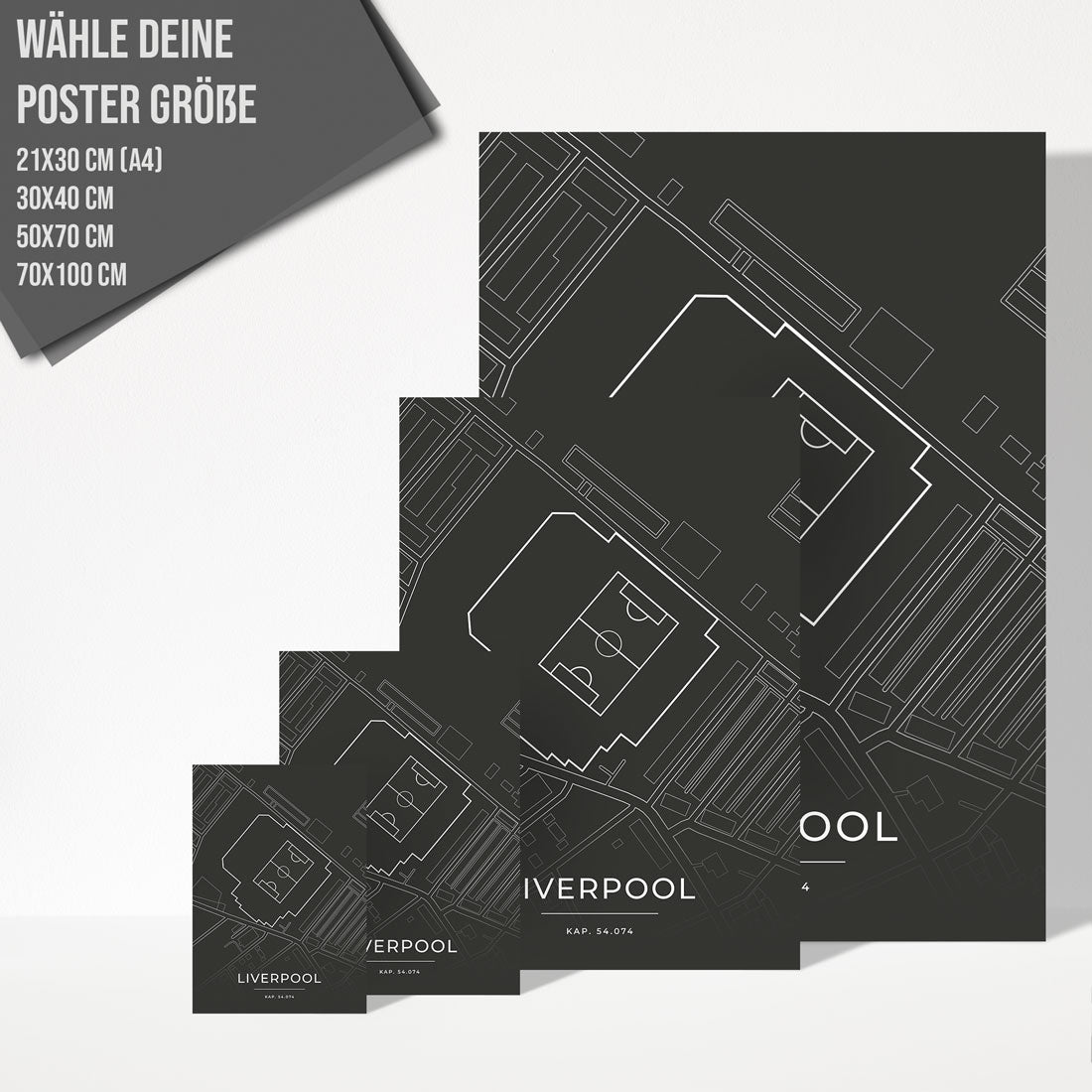 Stadion Poster - Liverpool - Fussball Karte