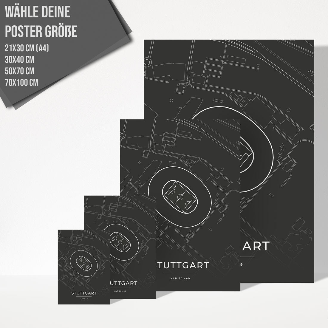 Stadion Poster - Stuttgart - Fussball Karte