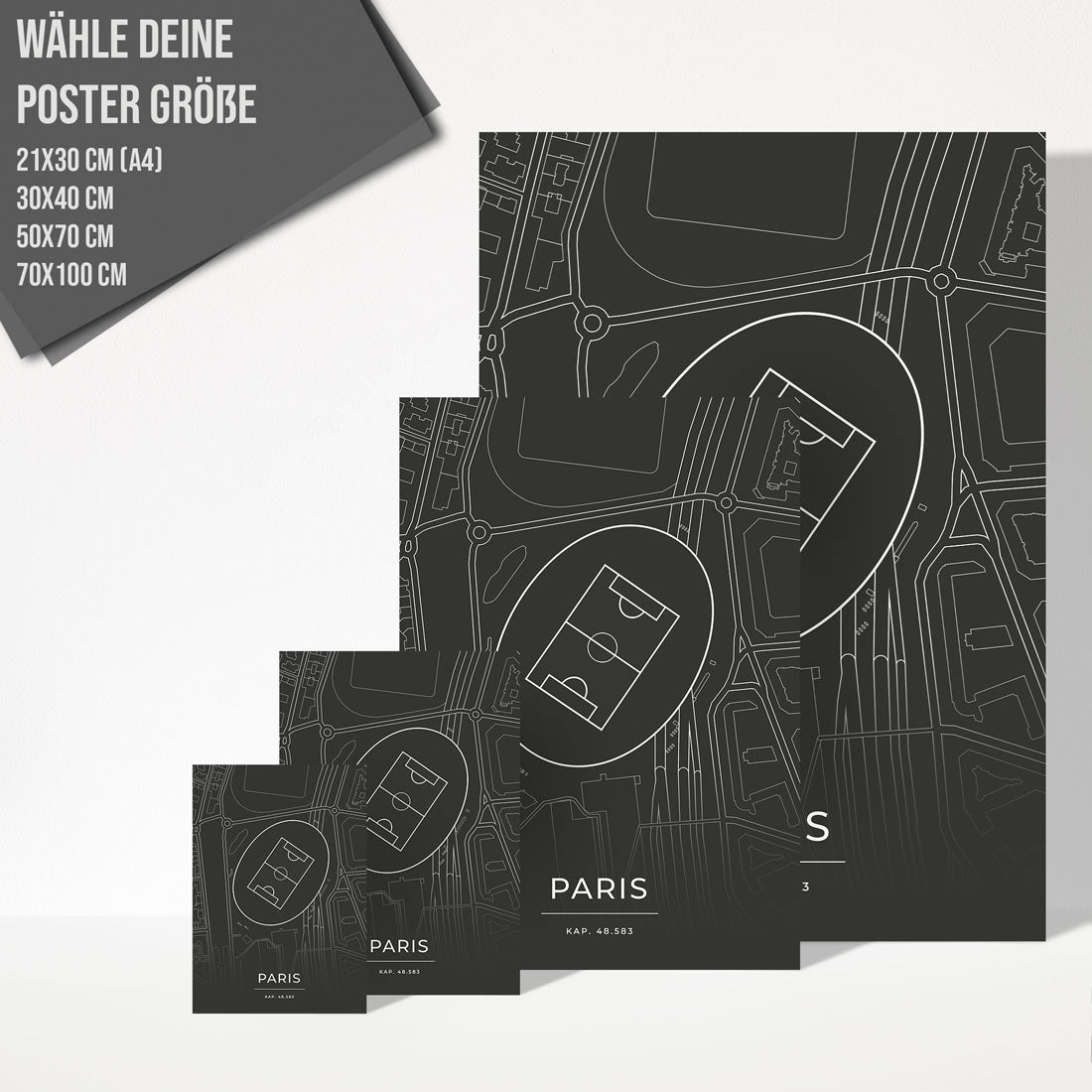 Stadion Poster - Paris - Fussball Karte