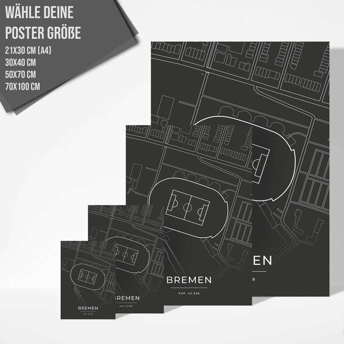 Stadion Poster - Bremen - Fussball Karte
