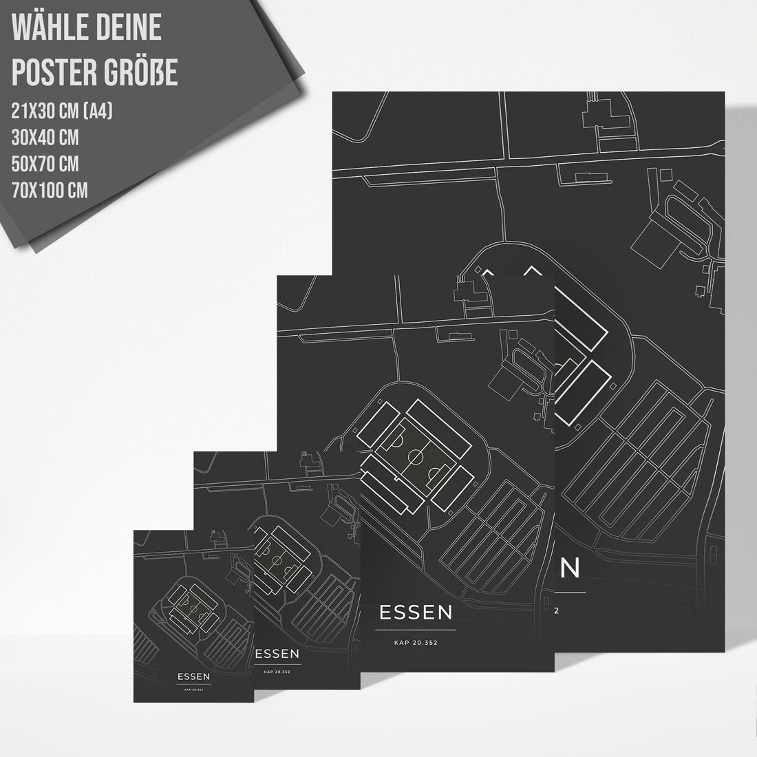 Stadion Poster - Essen - Fussball Karte