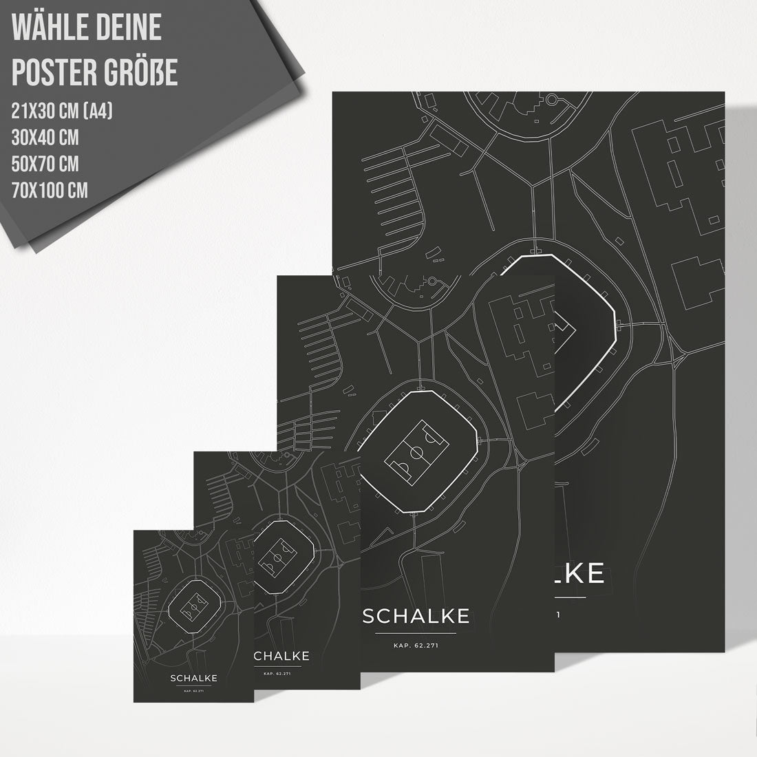 Stadion Poster - Schalke - Fussball Karte