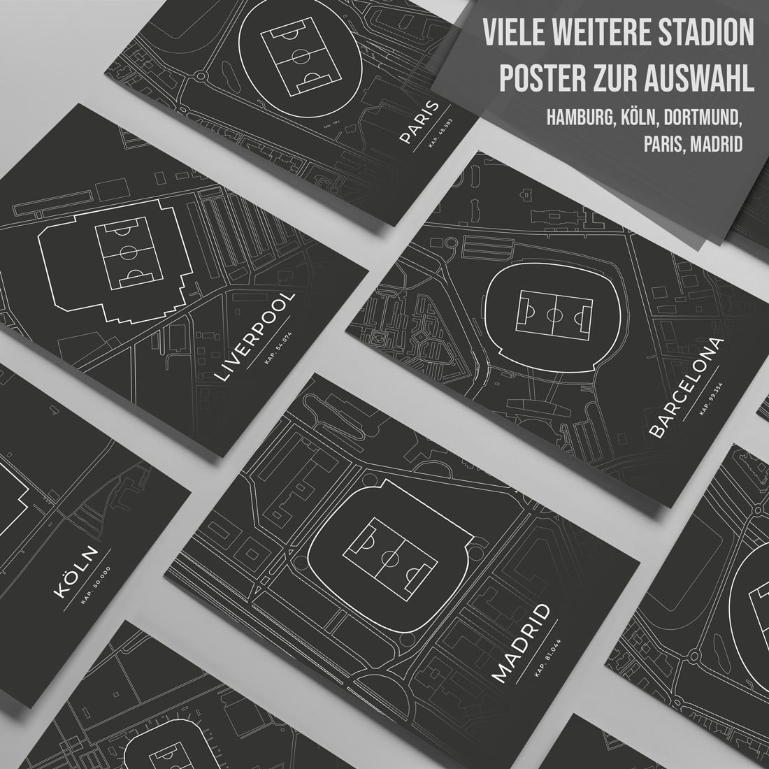 Stadion Poster - Barcelona - Fussball Karte