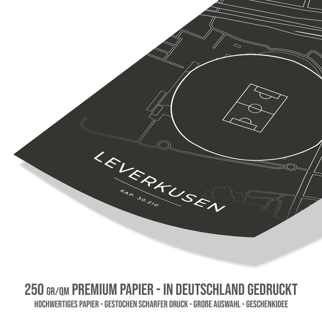 Stadion Poster - Leverkusen - Fussball Karte