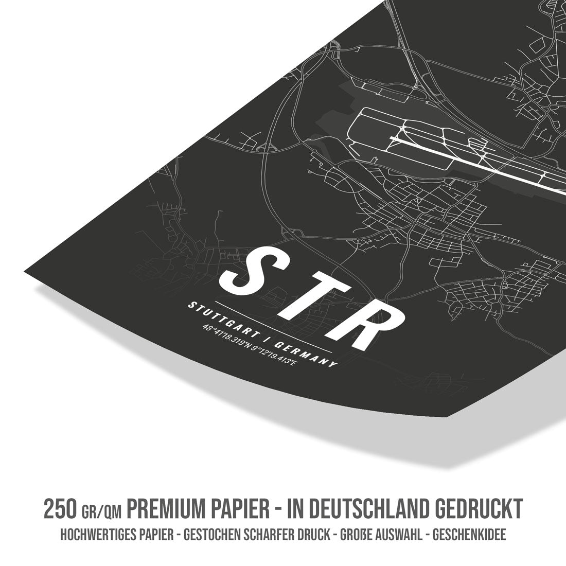 Flughafen Poster - STR - Stuttgart